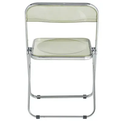 Lawrence Acrylic Folding Chair With Metal Frame, Set of 2
