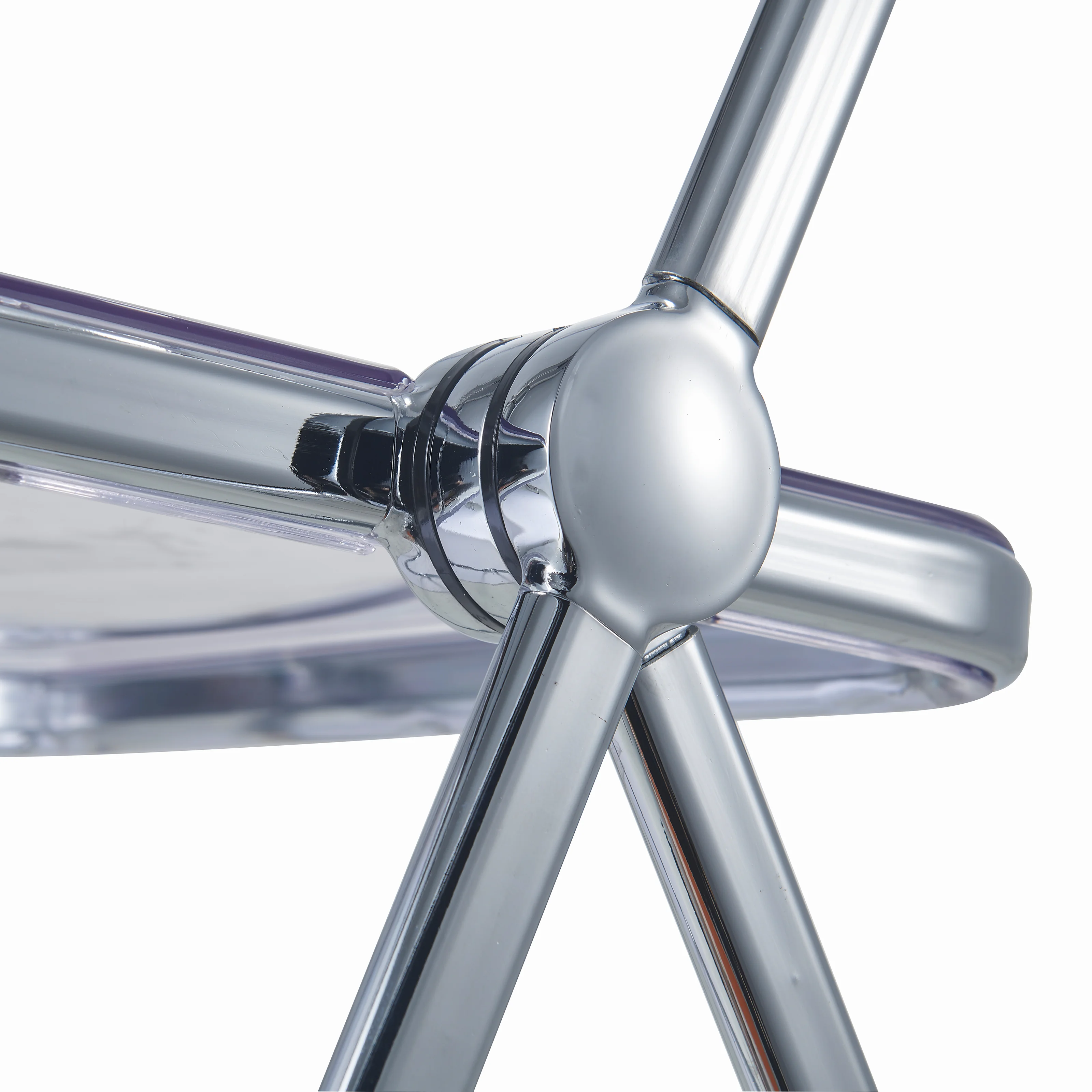 Lawrence Acrylic Folding Chair With Metal Frame, Set of 2