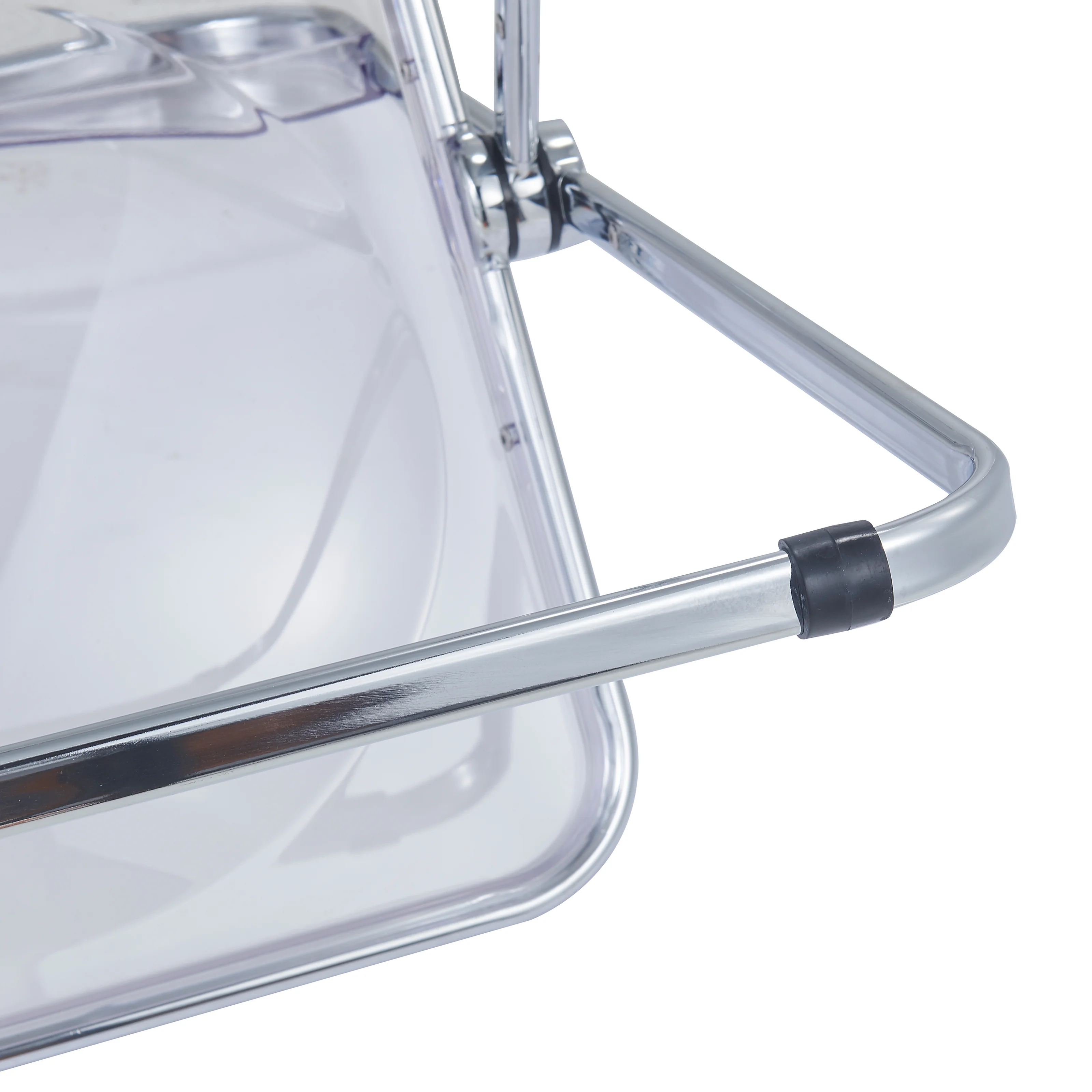 Lawrence Acrylic Folding Chair With Metal Frame, Set of 4