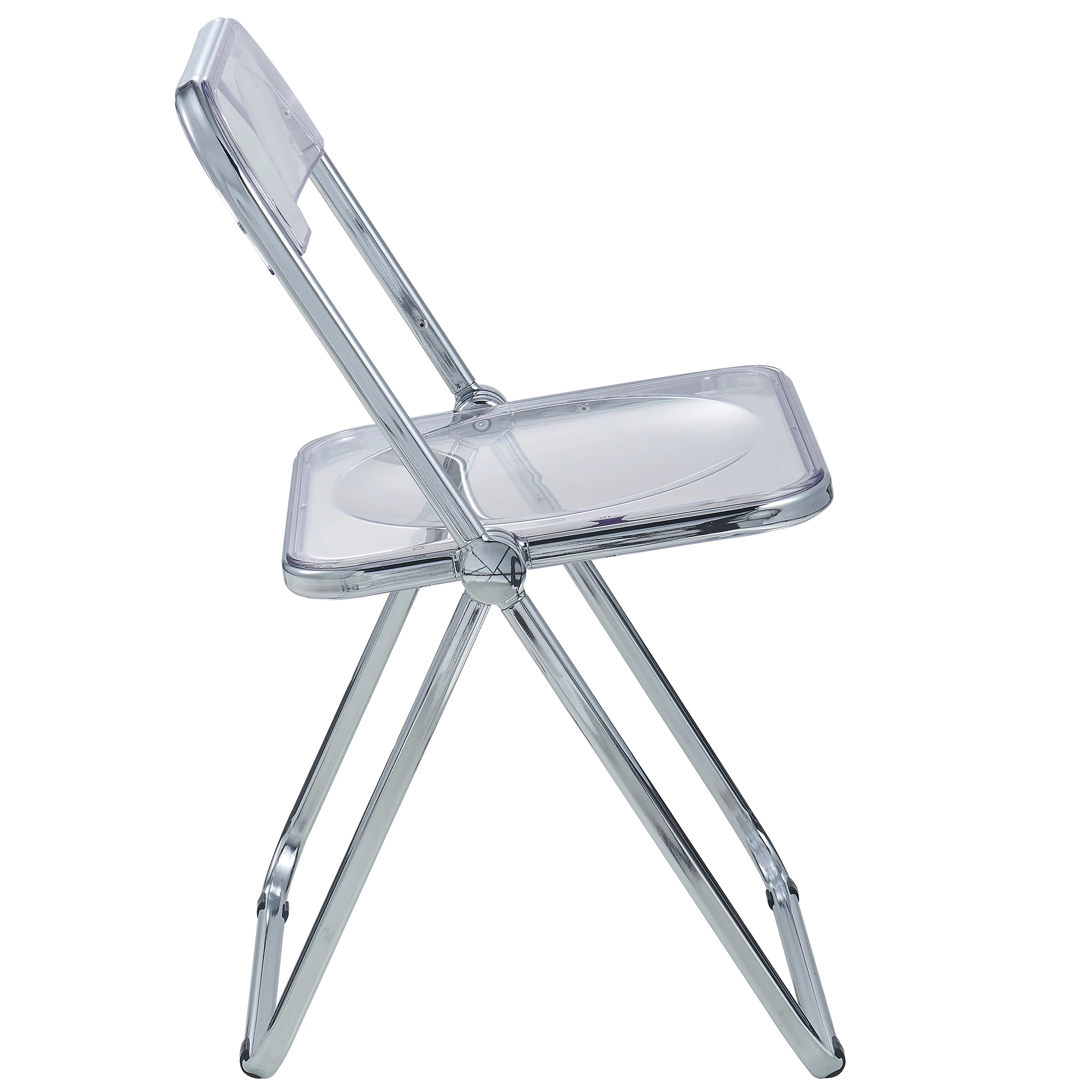 Lawrence Acrylic Folding Chair With Metal Frame, Set of 4