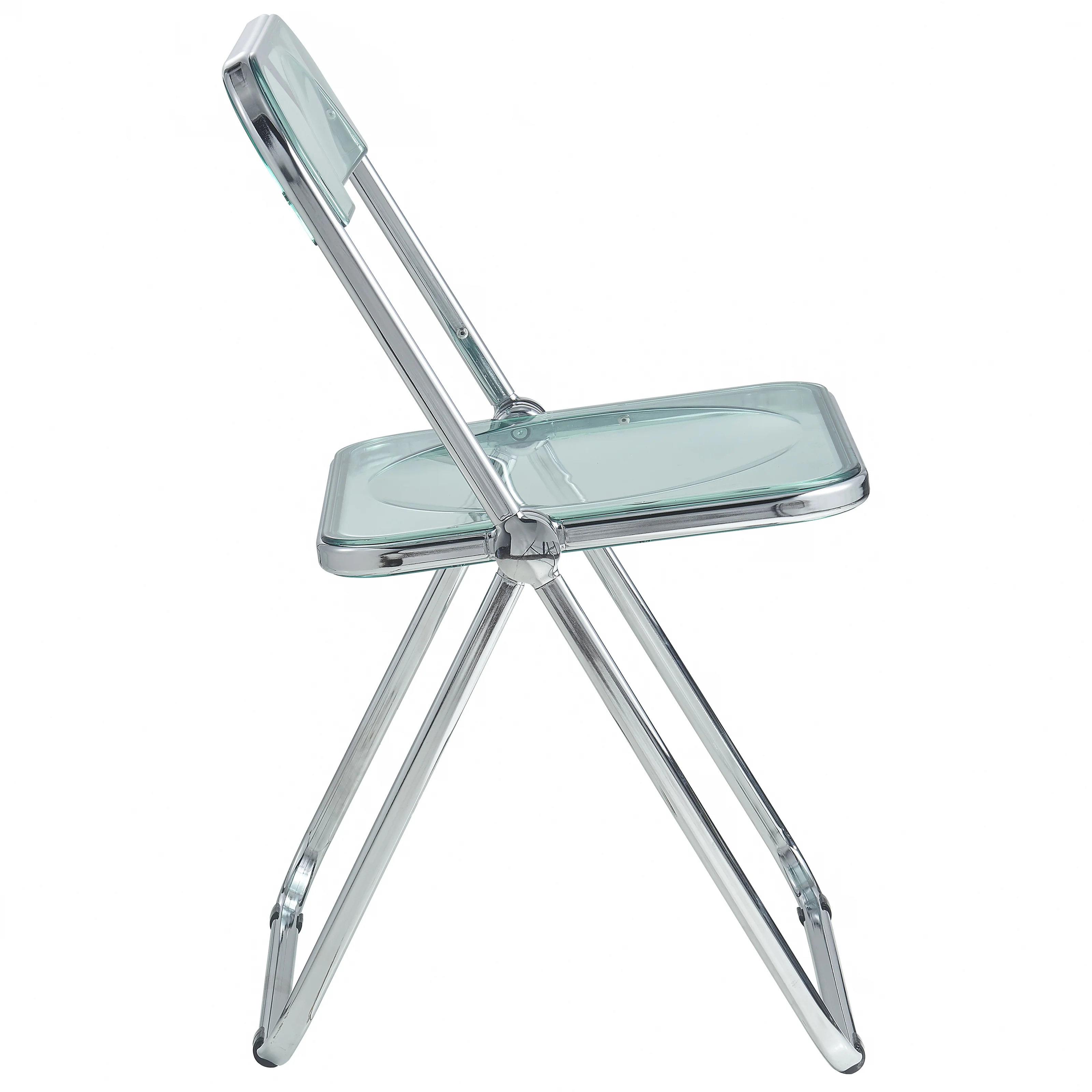 Lawrence Acrylic Folding Chair With Metal Frame, Set of 4