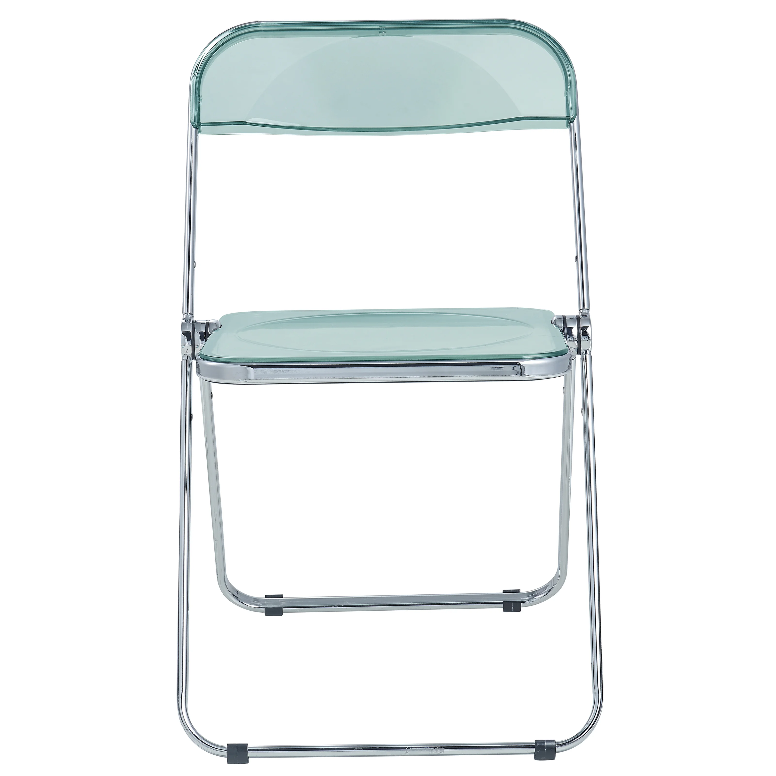 Lawrence Acrylic Folding Chair With Metal Frame, Set of 4