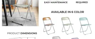Lawrence Acrylic Folding Chair With Metal Frame