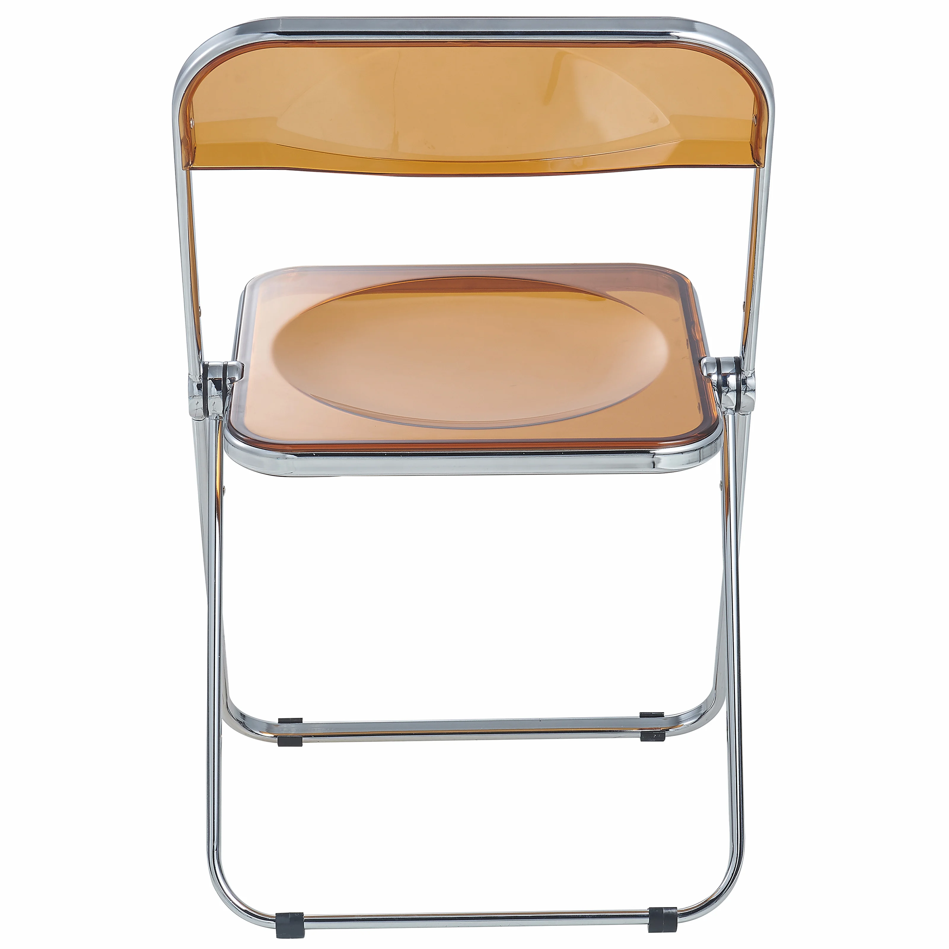 Lawrence Acrylic Folding Chair With Metal Frame, Set of 2