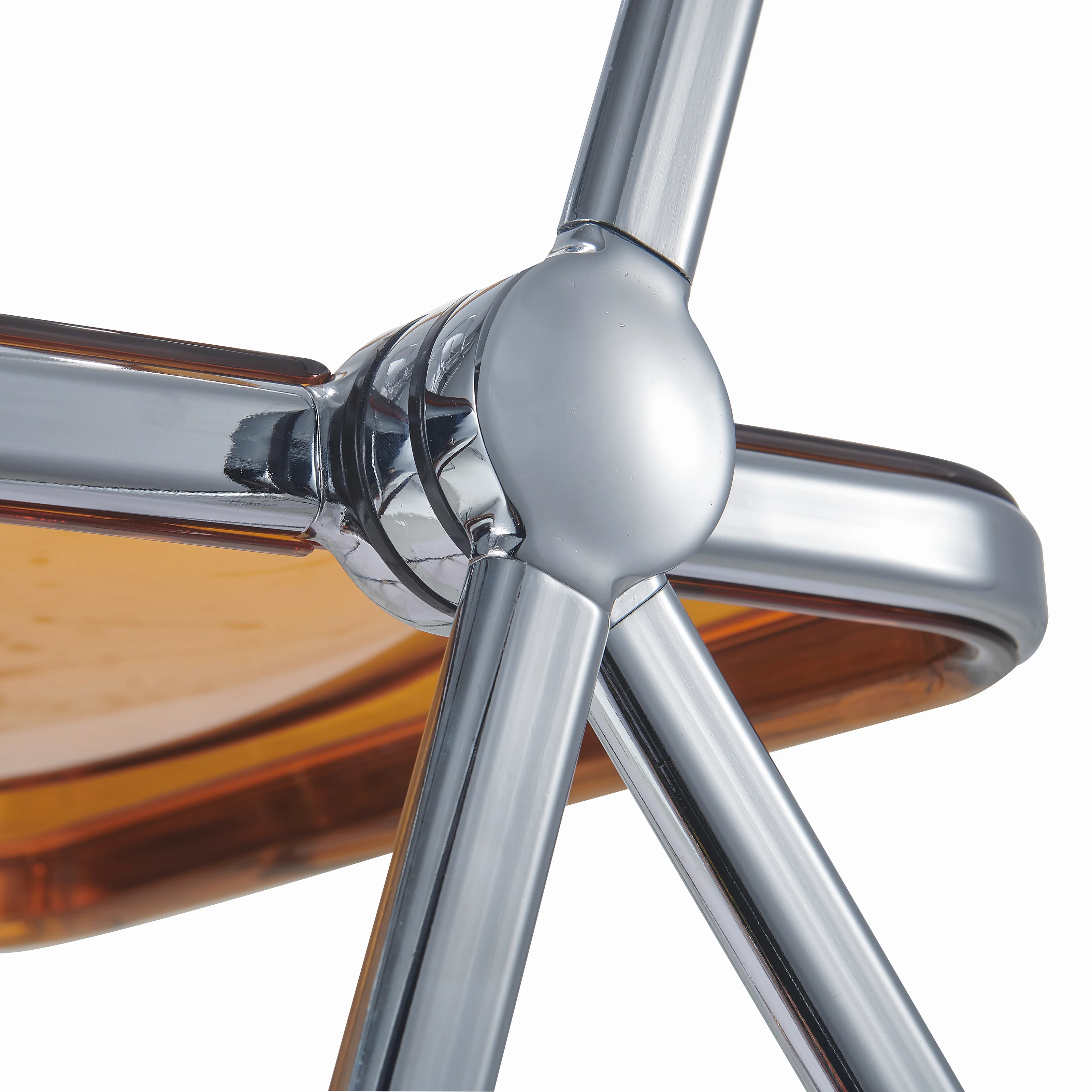 Lawrence Acrylic Folding Chair With Metal Frame, Set of 2