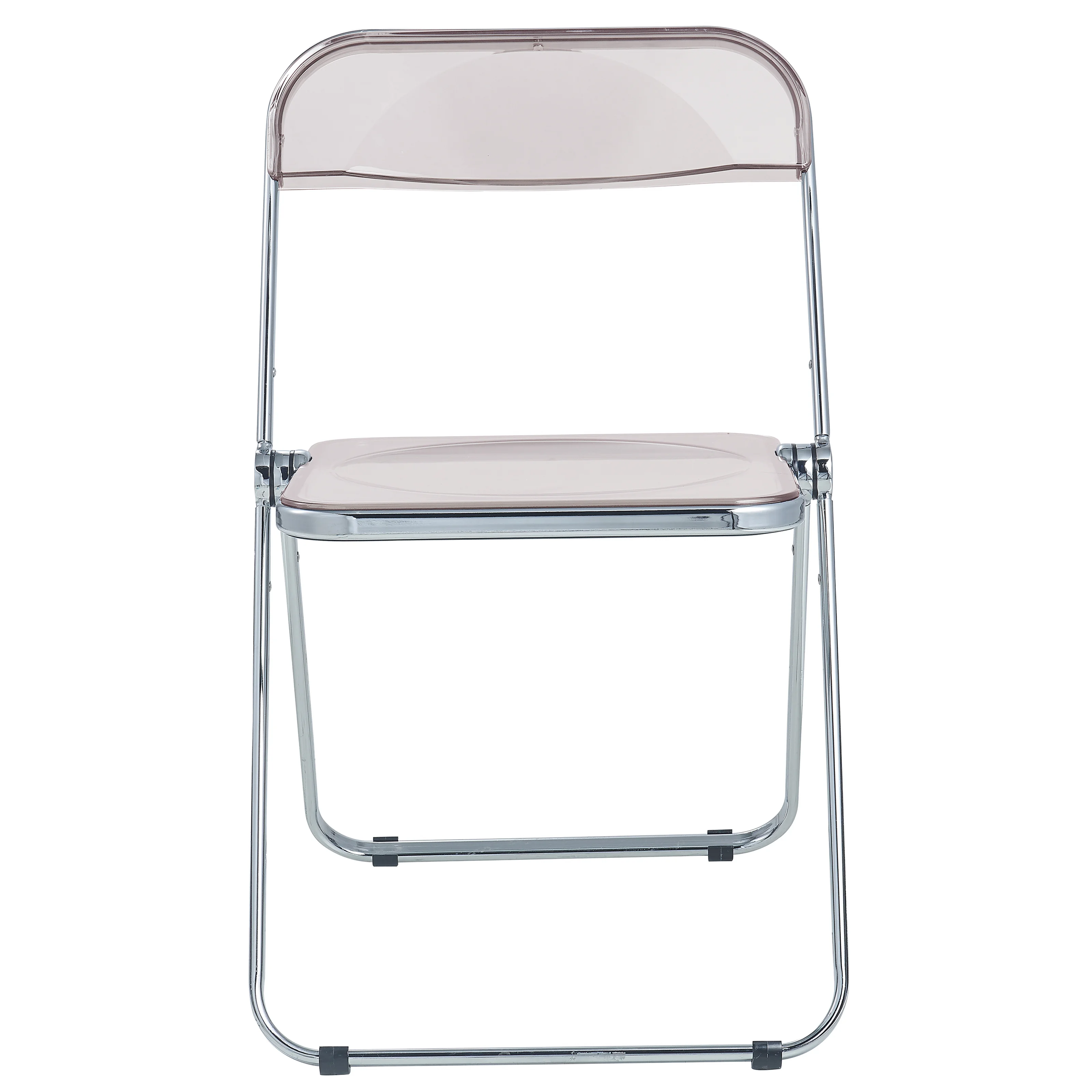 Lawrence Acrylic Folding Chair With Metal Frame, Set of 2