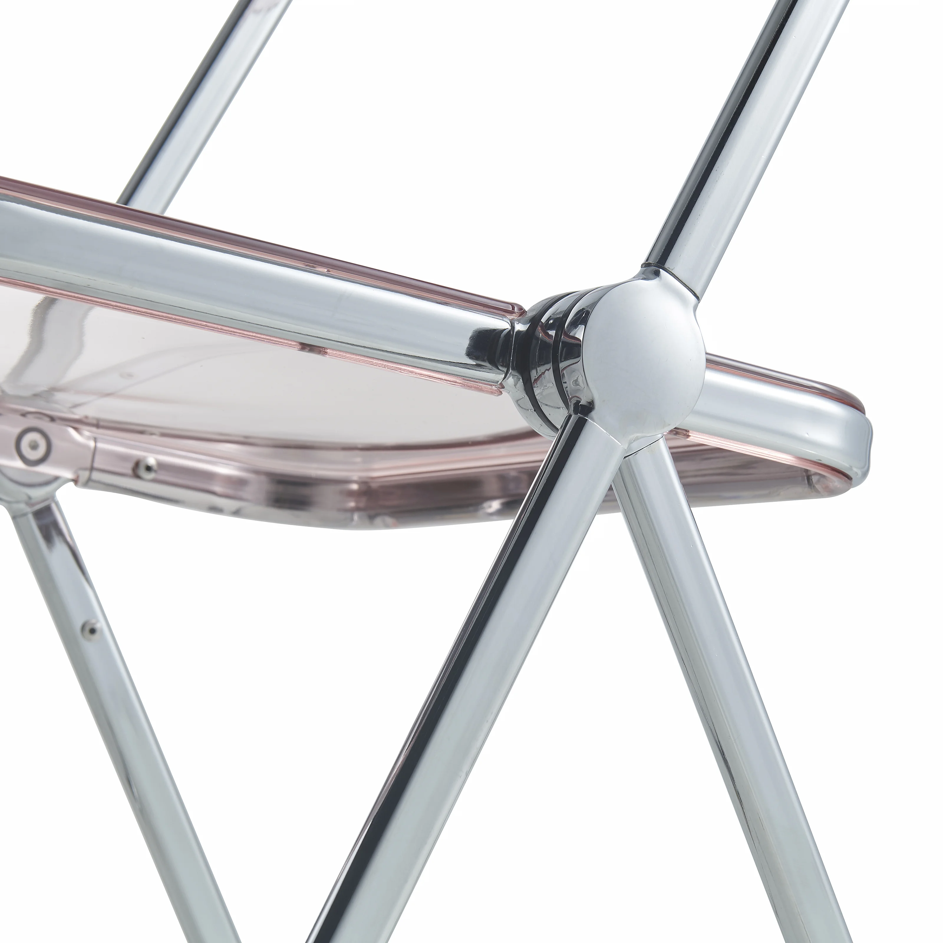 Lawrence Acrylic Folding Chair With Metal Frame, Set of 4