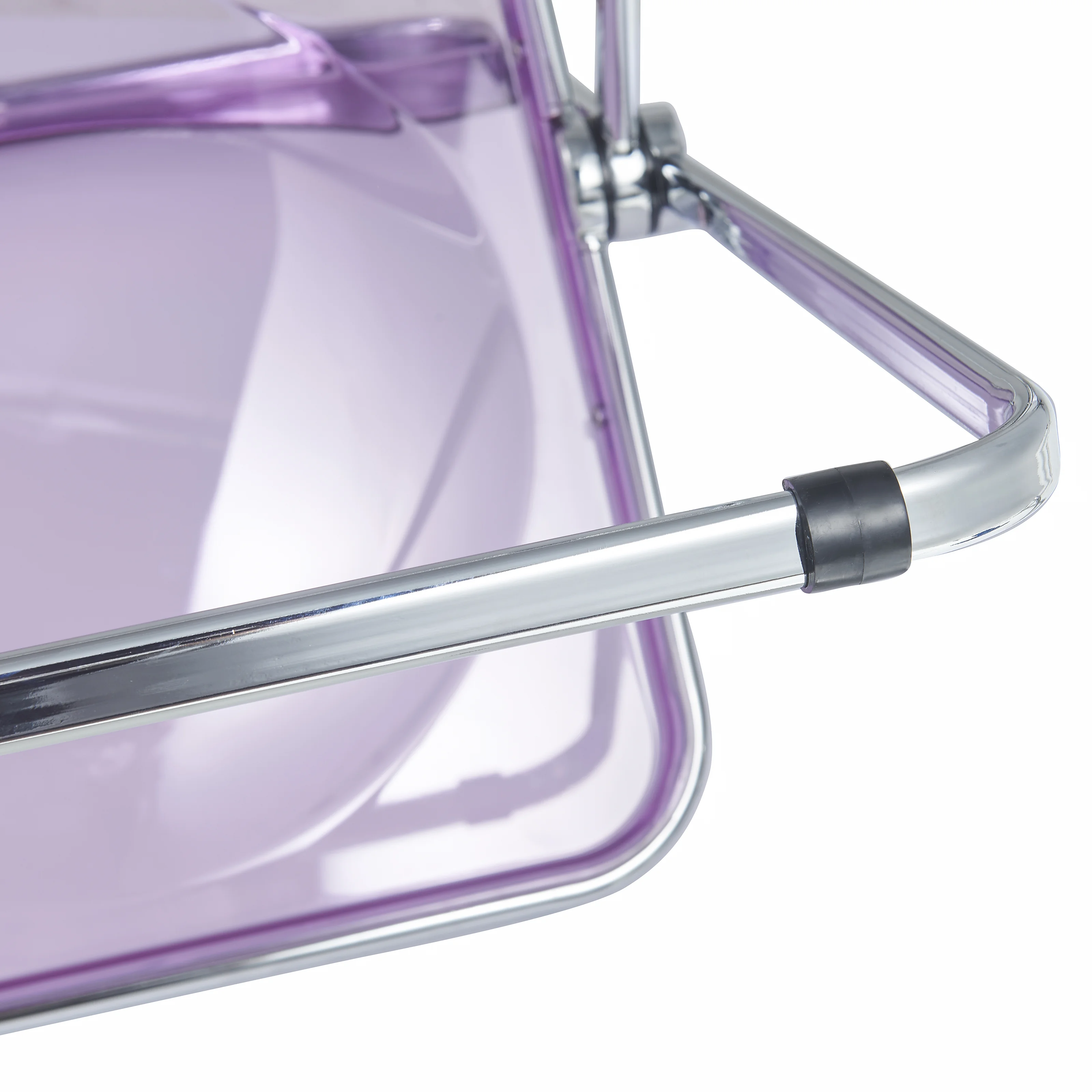 Lawrence Acrylic Folding Chair With Metal Frame, Set of 4