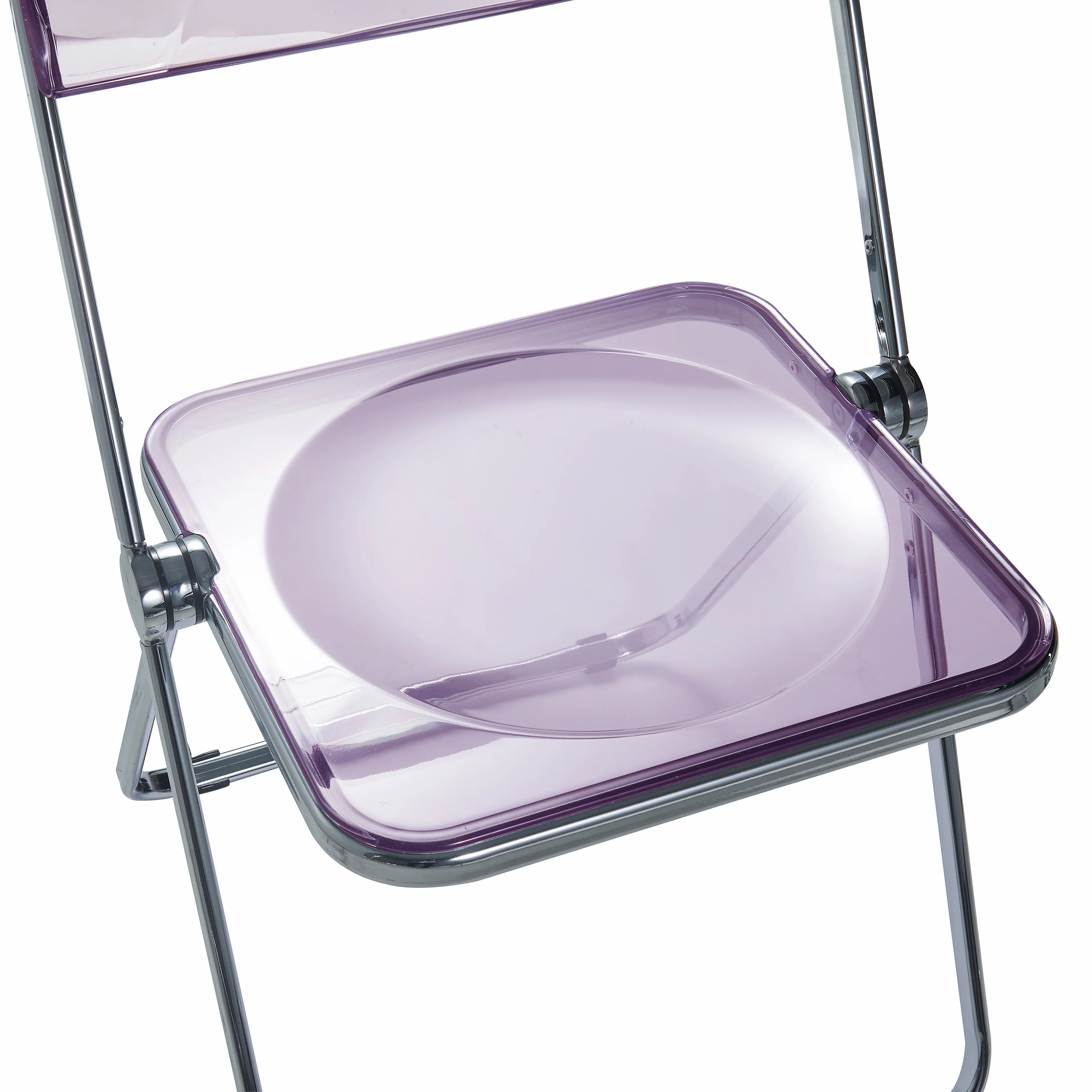 Lawrence Acrylic Folding Chair With Metal Frame, Set of 4