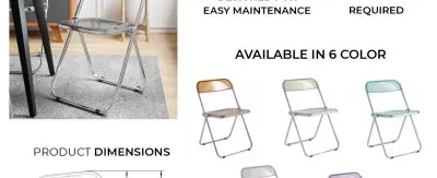 Lawrence Acrylic Folding Chair With Metal Frame