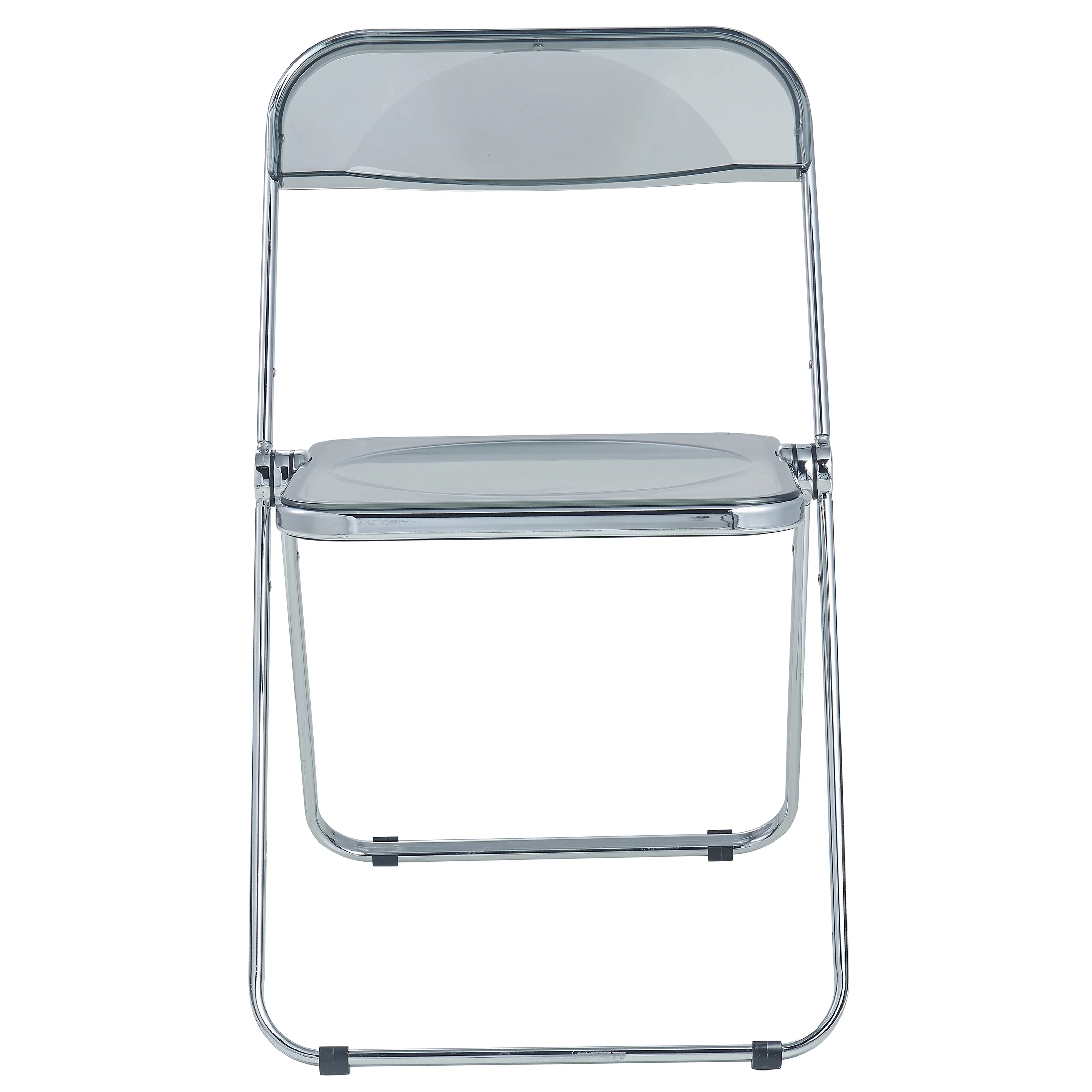 Lawrence Acrylic Folding Chair With Metal Frame, Set of 4