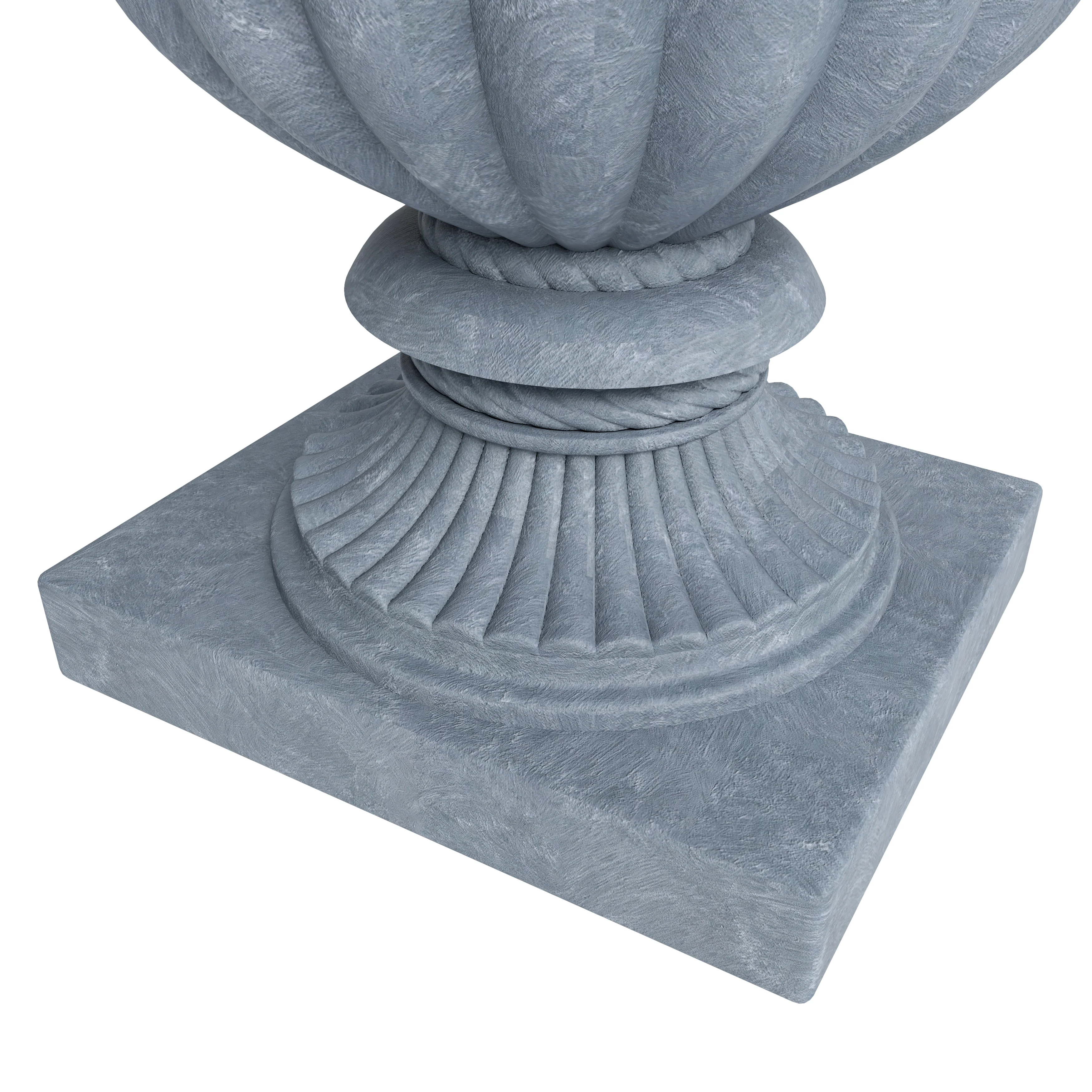 Lotus Series Poly Stone Planter in Aged Concrete, 20 Dia, 28 High