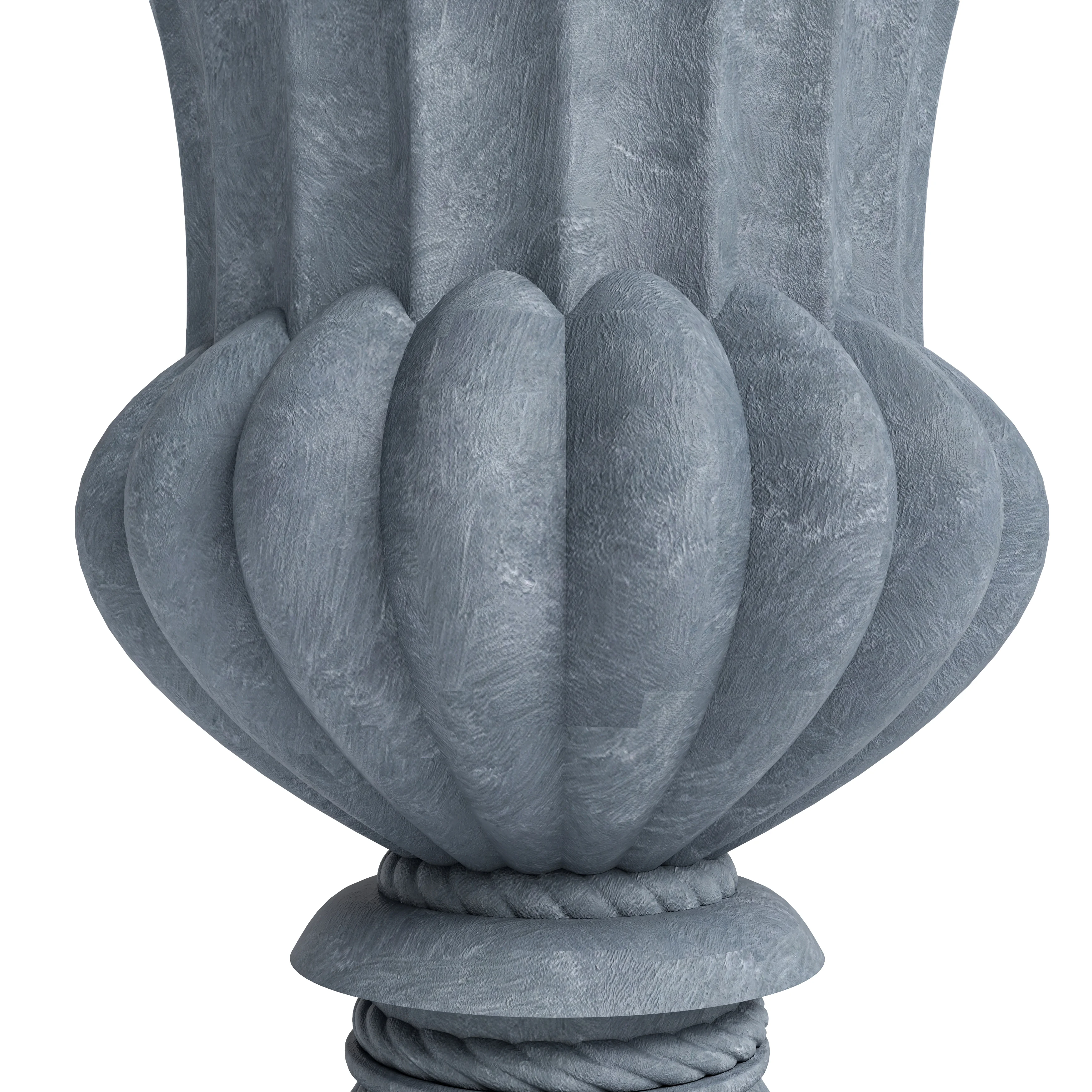 Lotus Series Poly Stone Planter in Aged Concrete, 20 Dia, 28 High