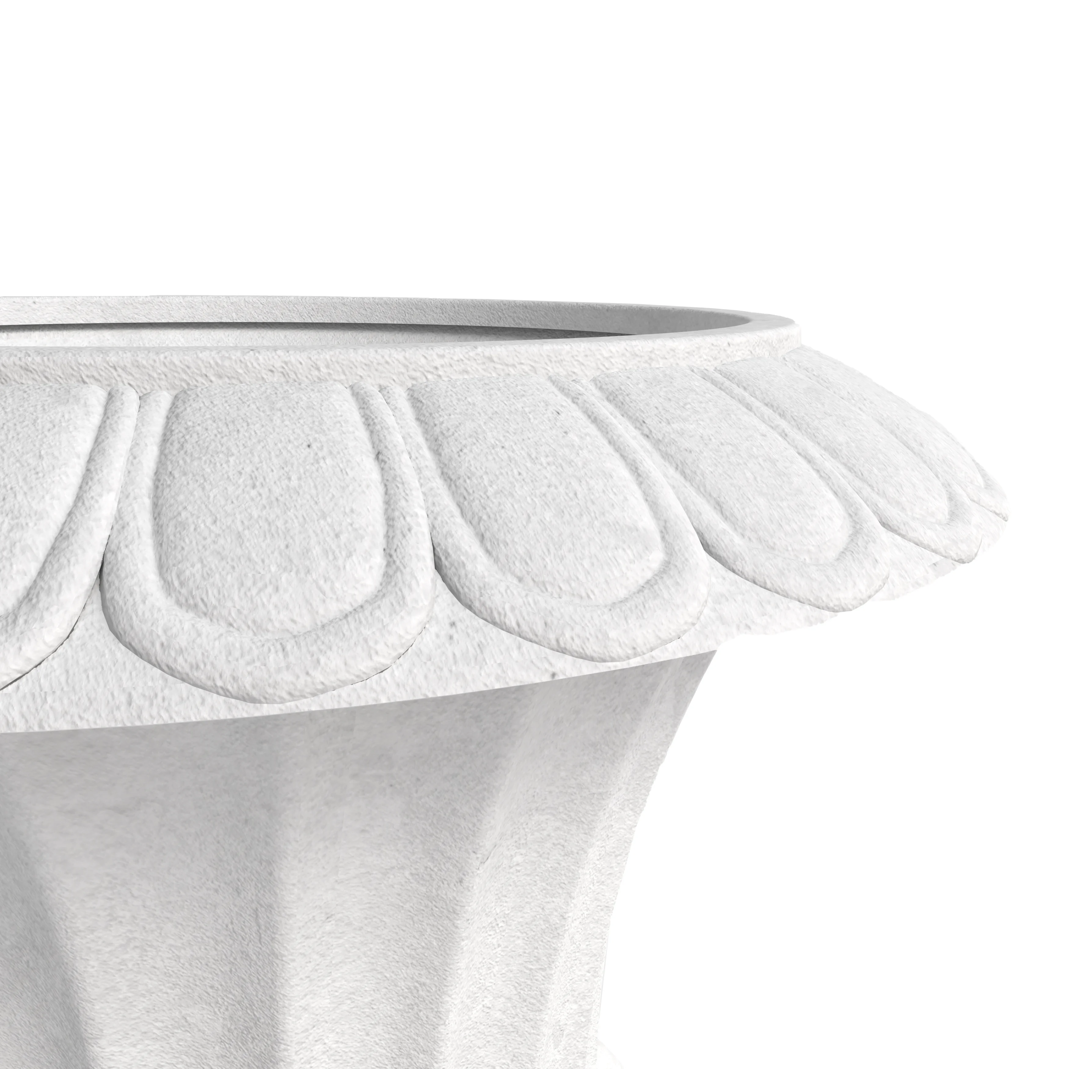 Lotus Series Poly Stone Planter in White, 20 Dia, 28 High