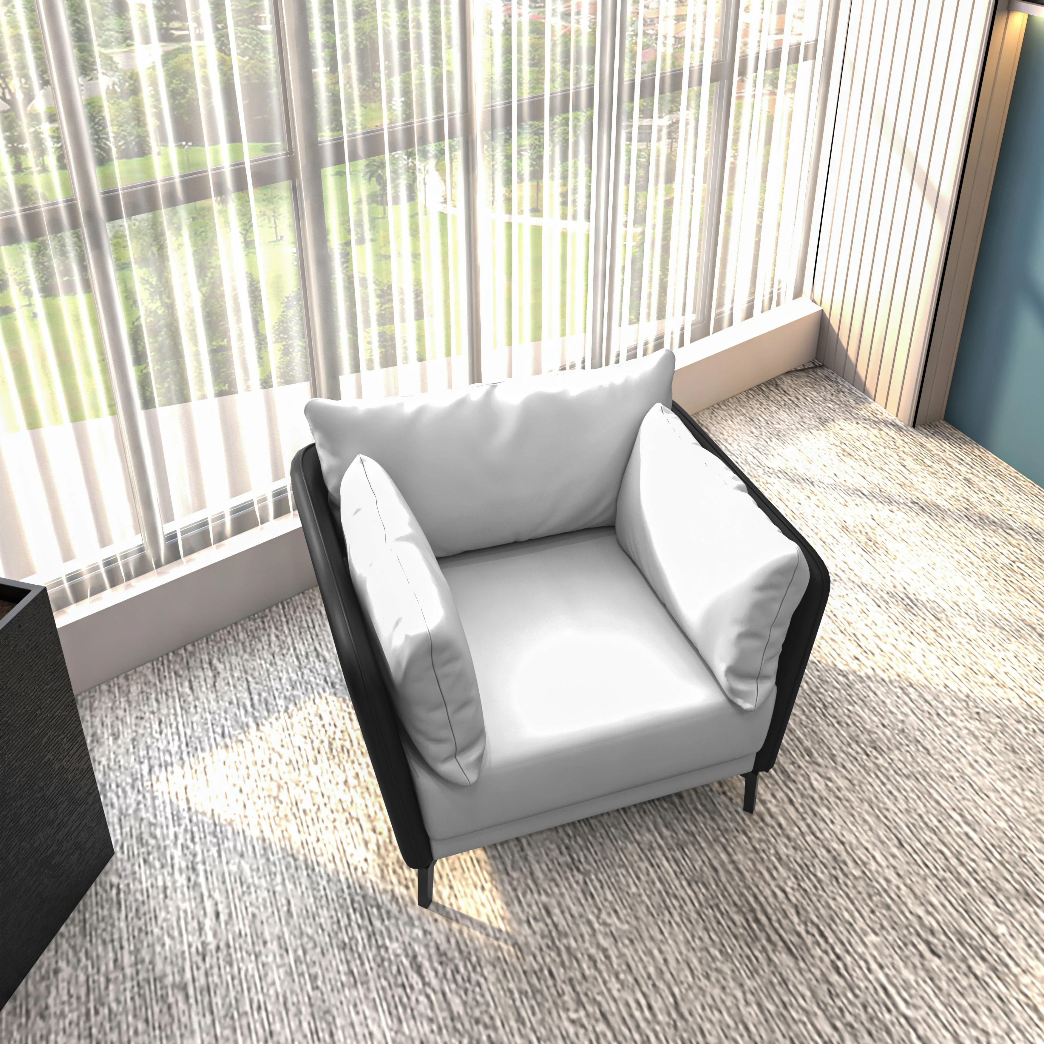 Luxify Collection Single Seater Sofa in Black/Grey