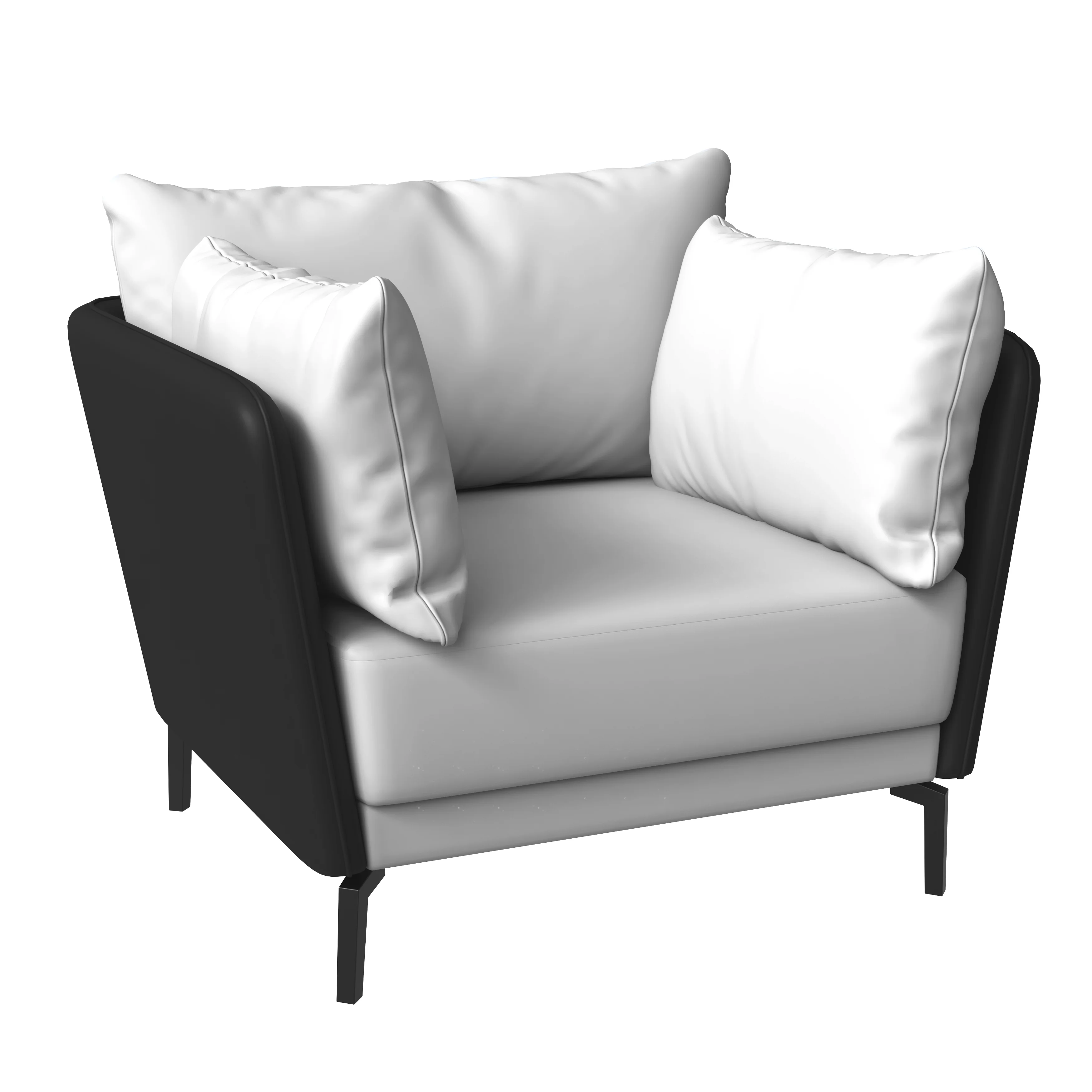 Luxify Collection Single Seater Sofa in Black/Grey
