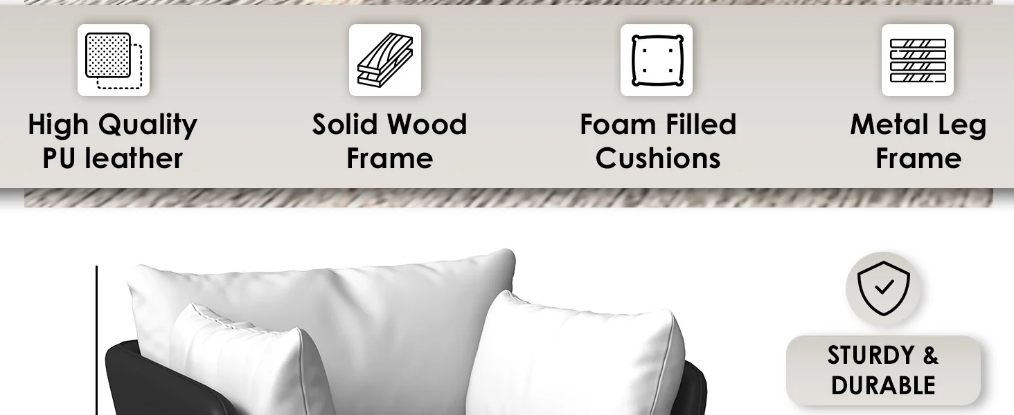 Luxify Collection Single Seater Sofa in Black/Grey