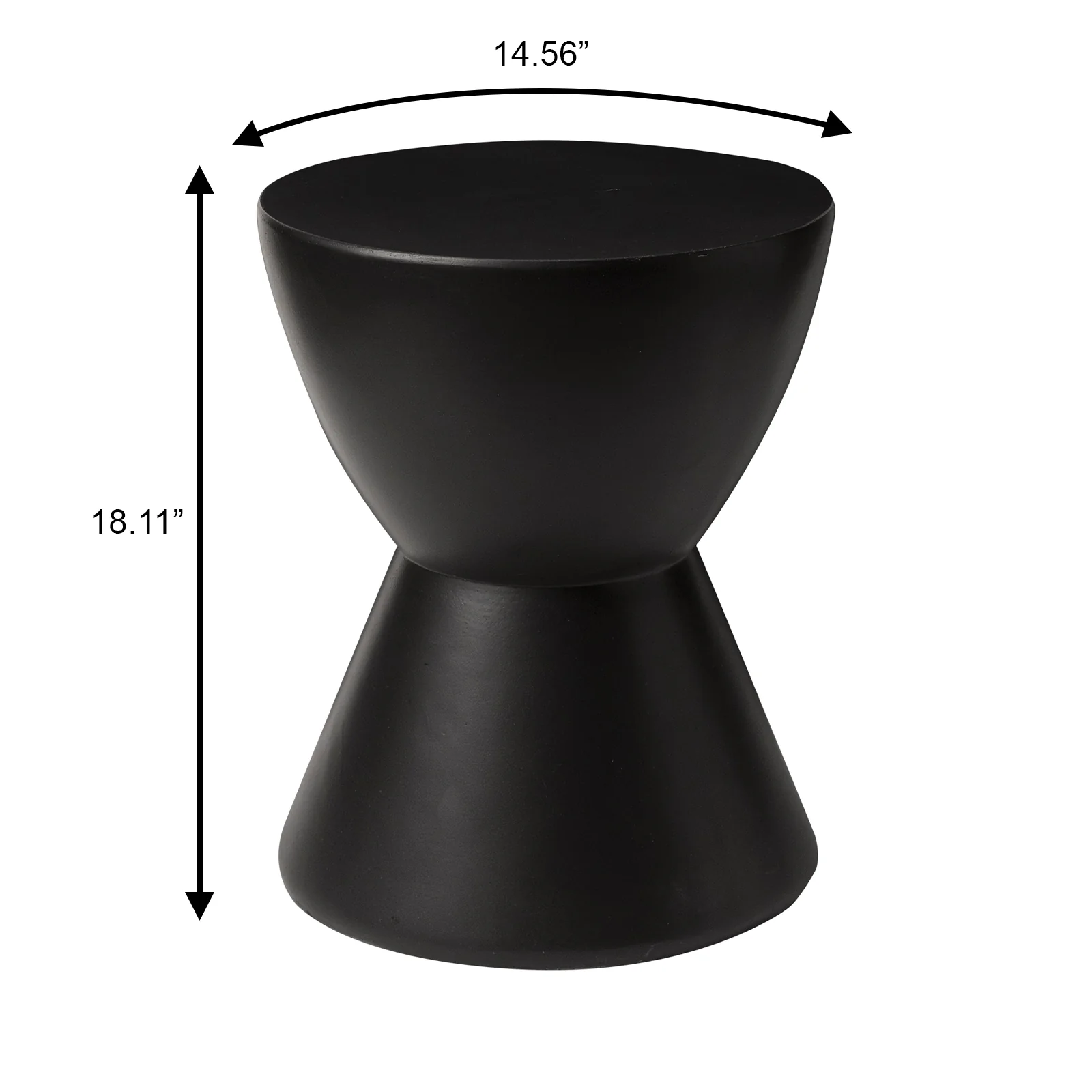 Loft Collection Fiberglass Outdoor Side Table in Black