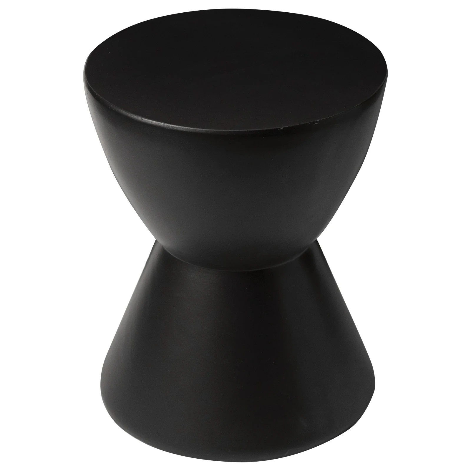 Loft Collection Fiberglass Outdoor Side Table in Black