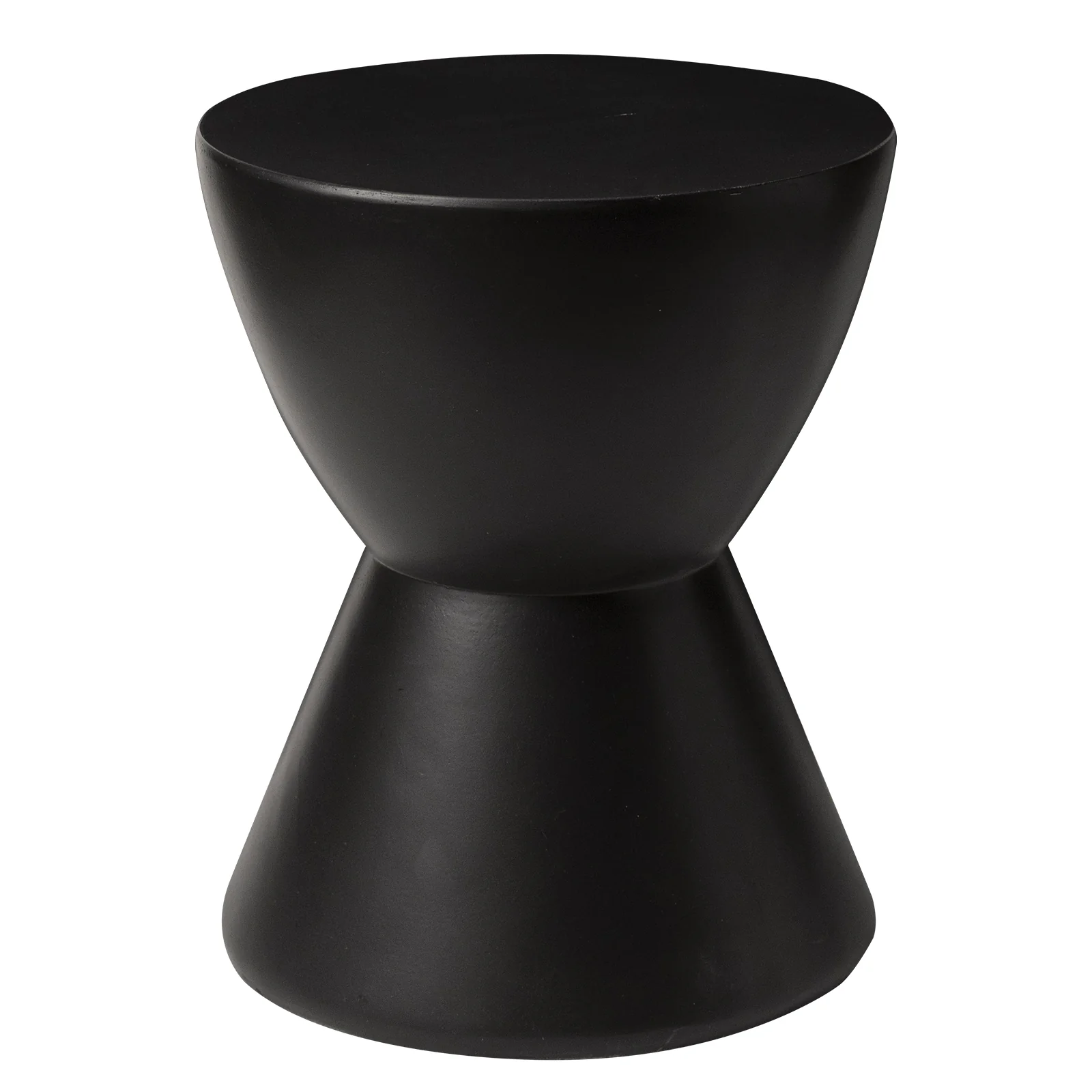 Loft Collection Fiberglass Outdoor Side Table in Black