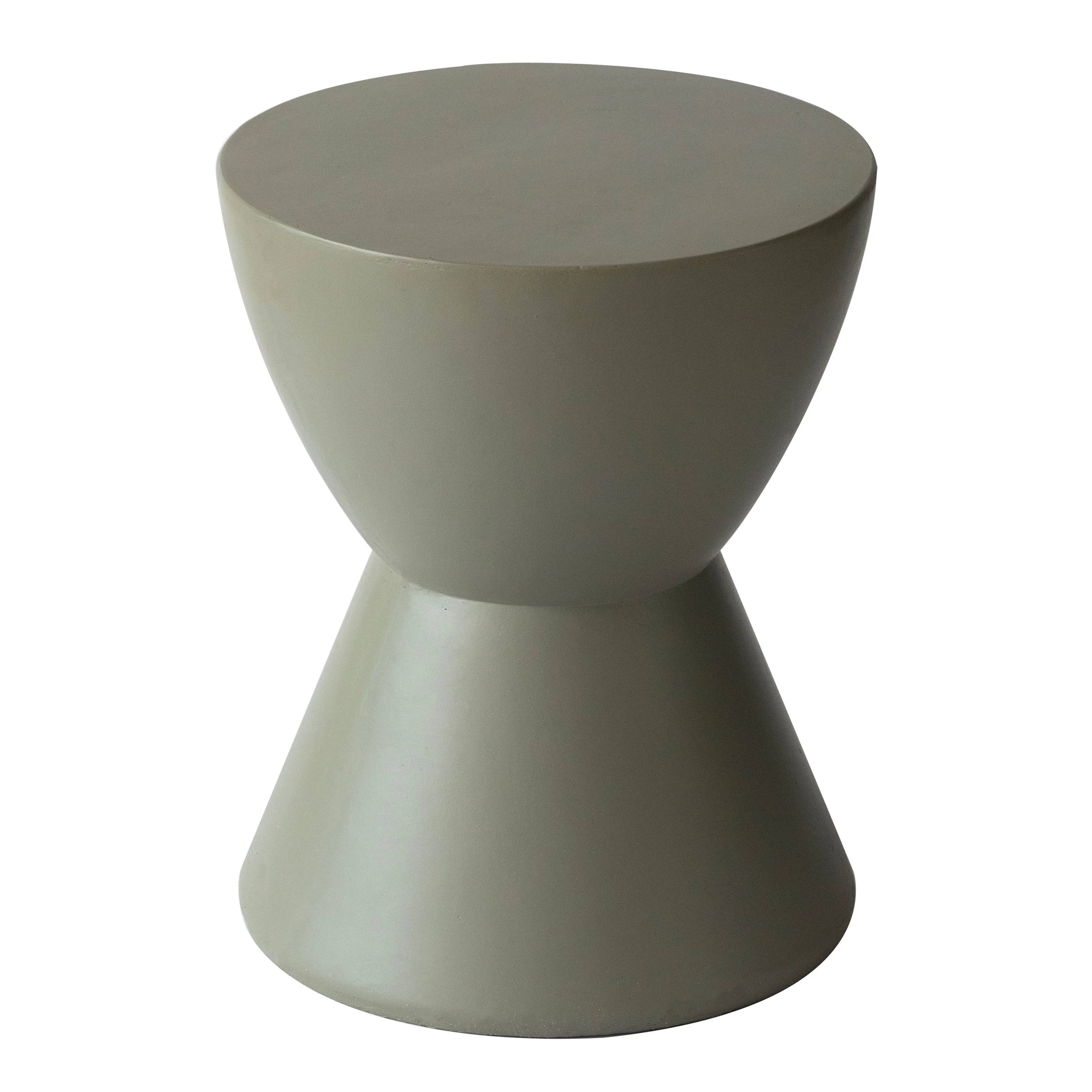 Loft Collection Fiberglass Outdoor Side Table in Moss Grey
