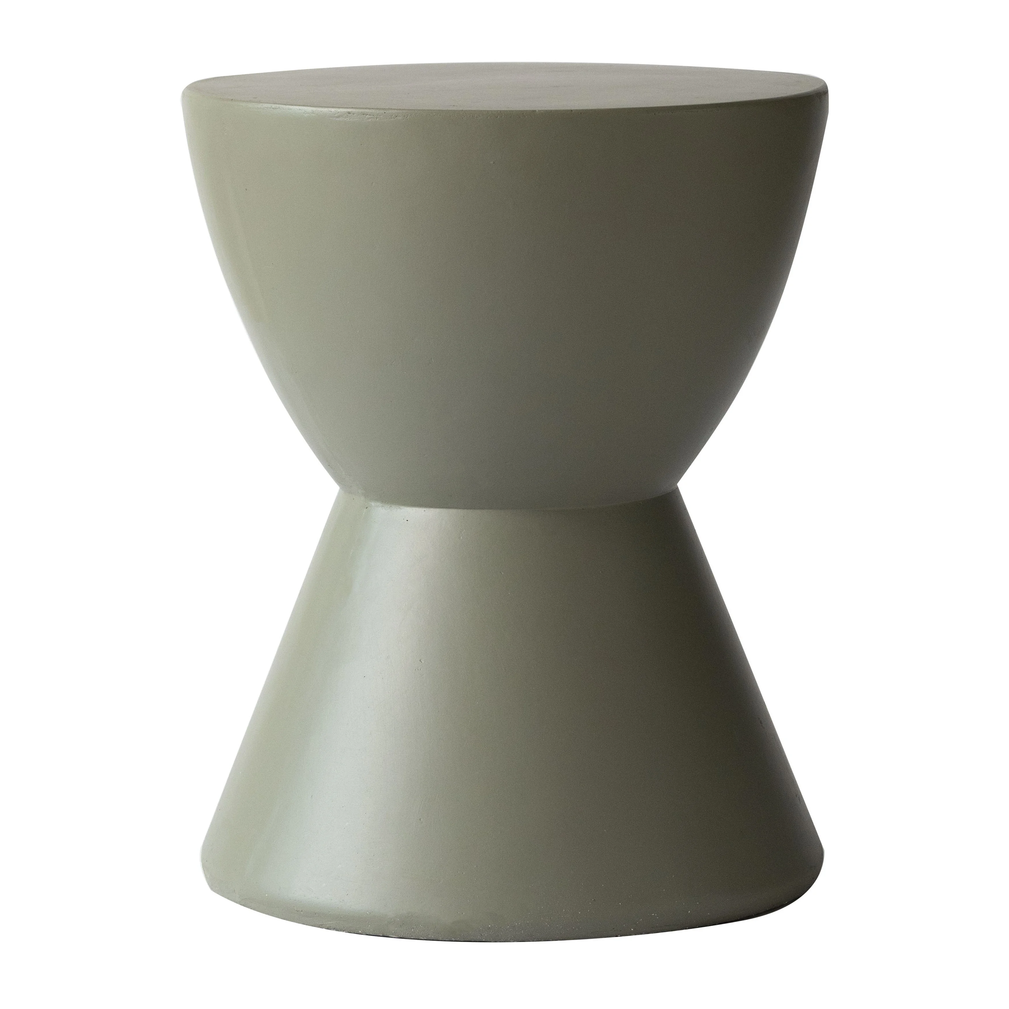 Loft Collection Fiberglass Outdoor Side Table in Moss Grey