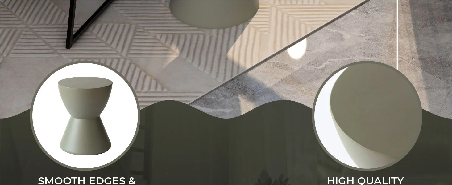 Loft Collection Fiberglass Outdoor Side Table in Moss Grey