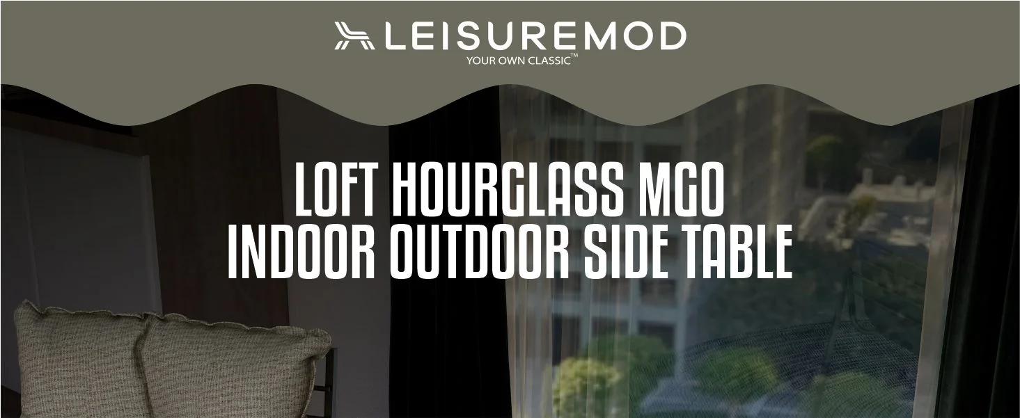 Loft Collection Fiberglass Outdoor Side Table in White