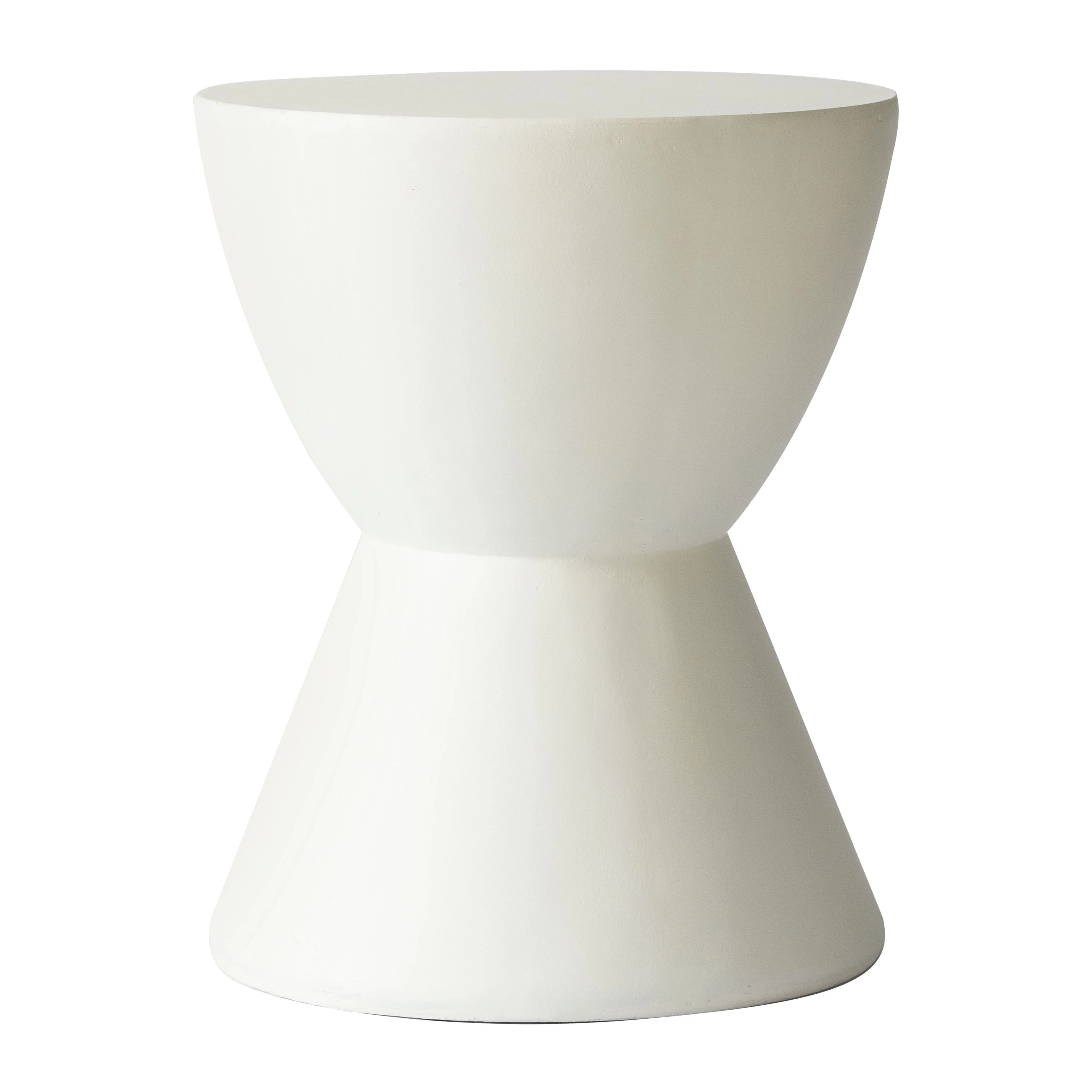 Loft Collection Fiberglass Outdoor Side Table in White