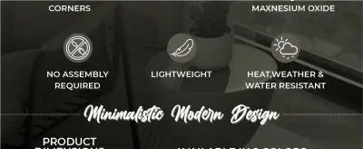 Loft Collection Fiberglass Outdoor Side Table in White