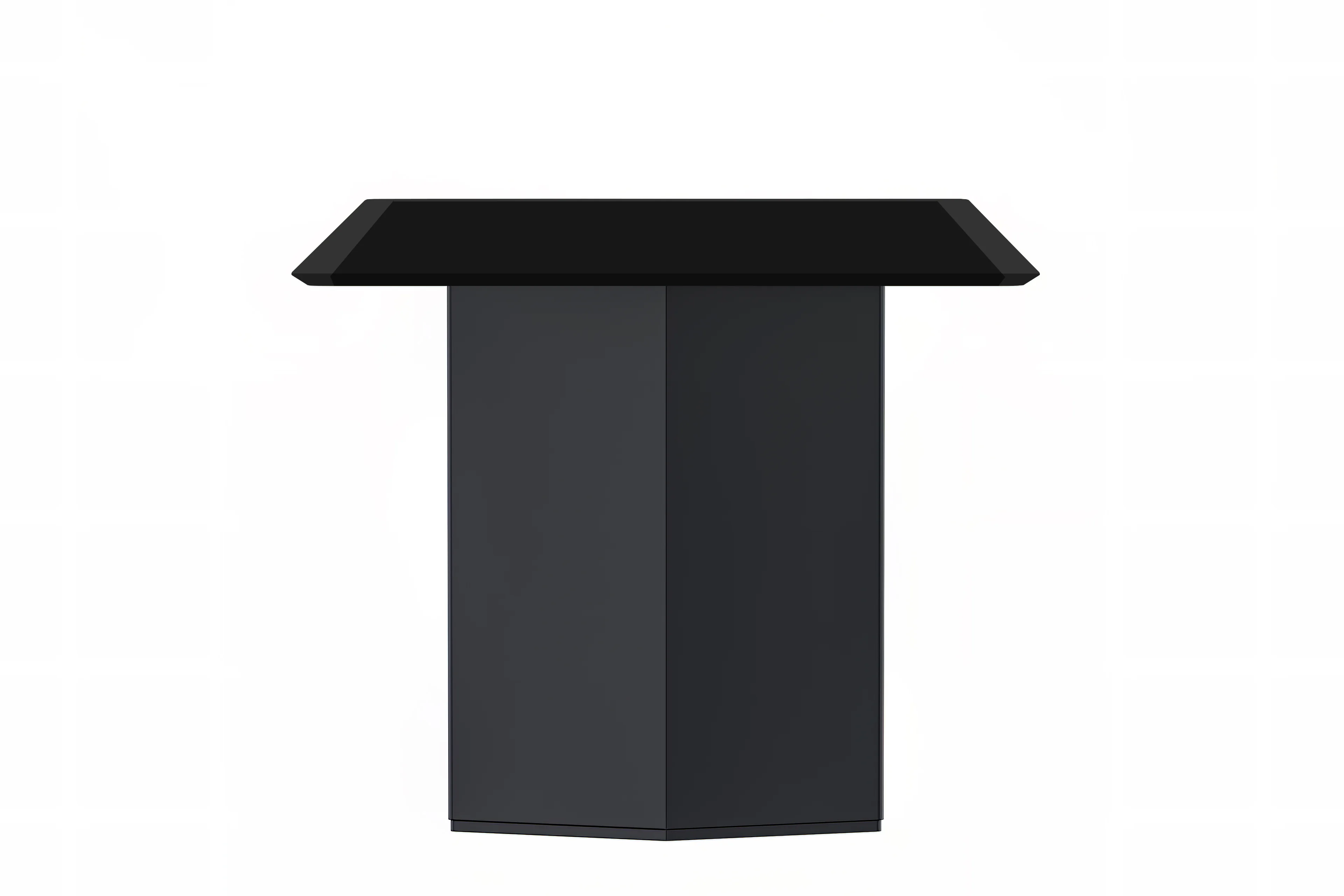 Lior Series Modern Dining Table Black Steel Base, With 62 Black Glass Top