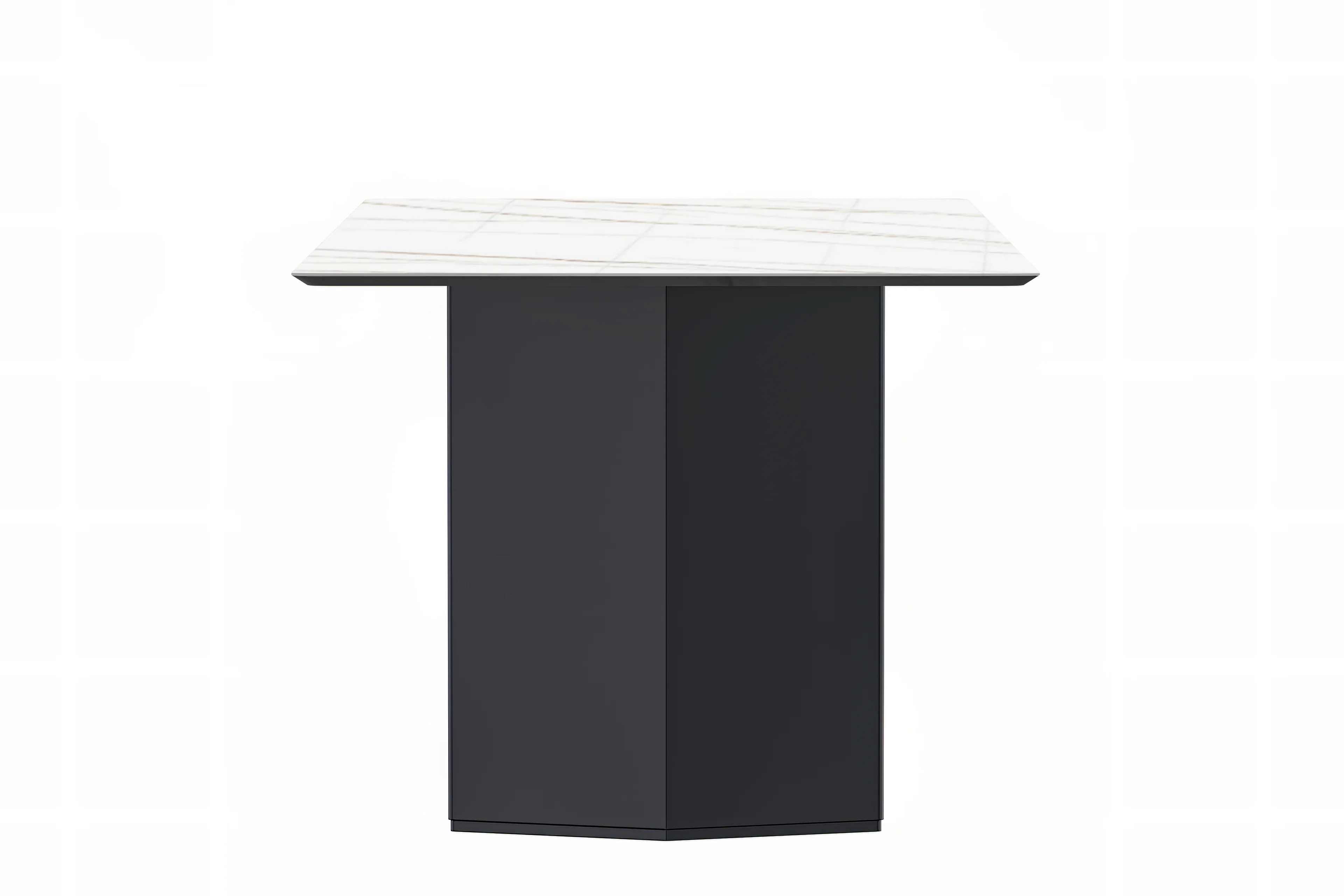 Lior Series Modern Dining Table Black Base, With 62 White/Gold Sintered Stone Top