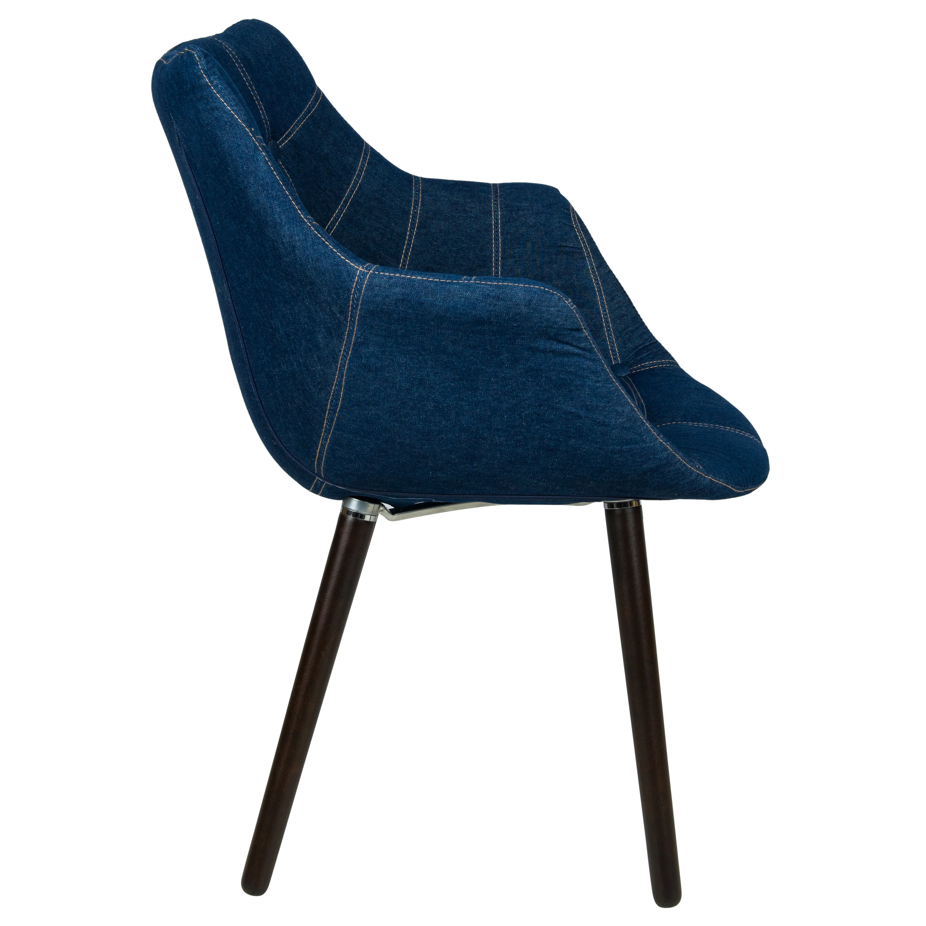 Milburn Tufted Denim Lounge Chair