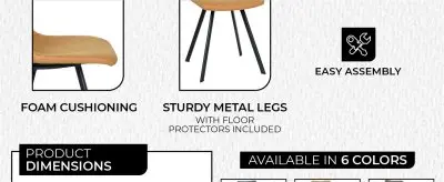 Markley Modern Leather Dining Chair With Metal Legs