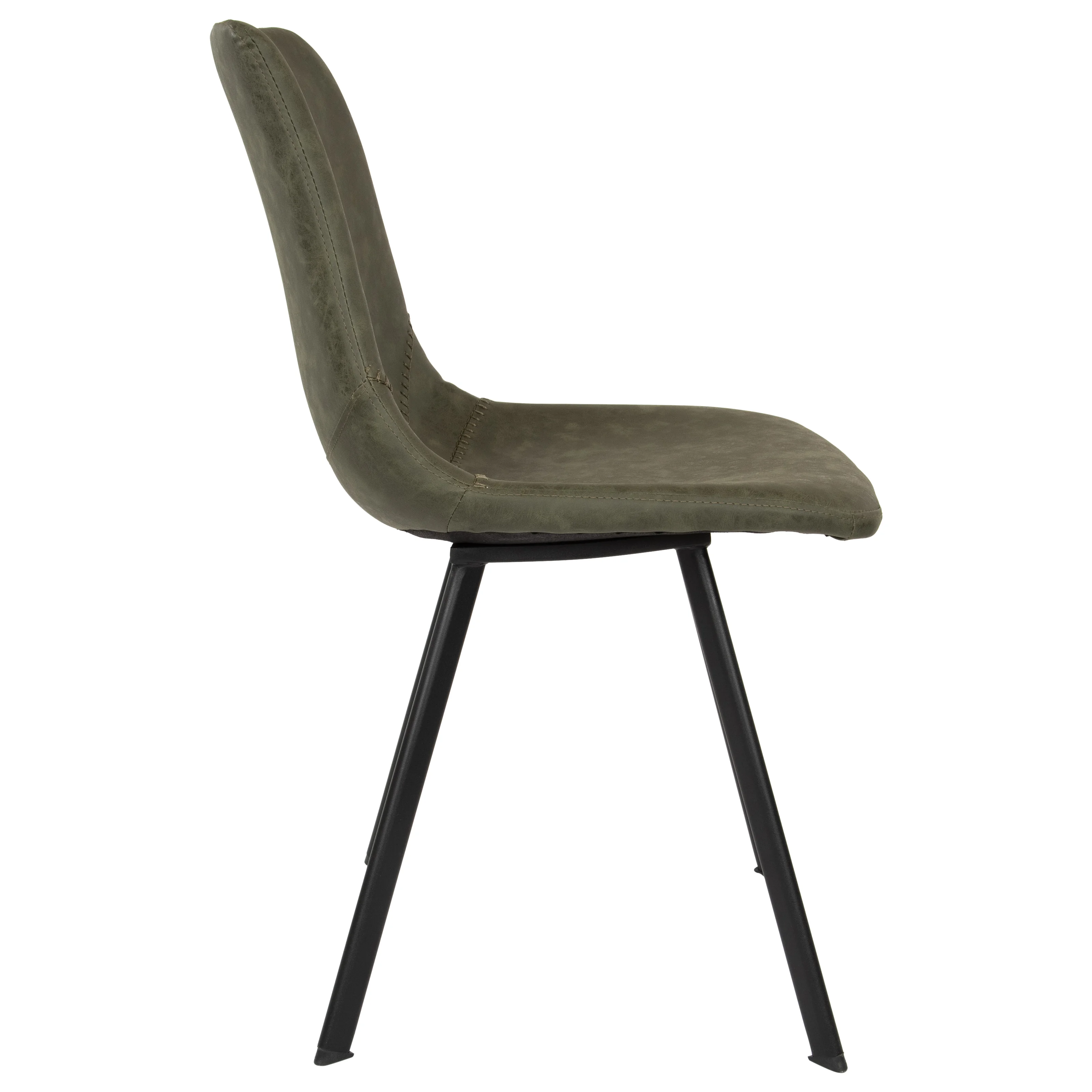 Markley Modern Leather Dining Chair With Metal Legs Set of 2