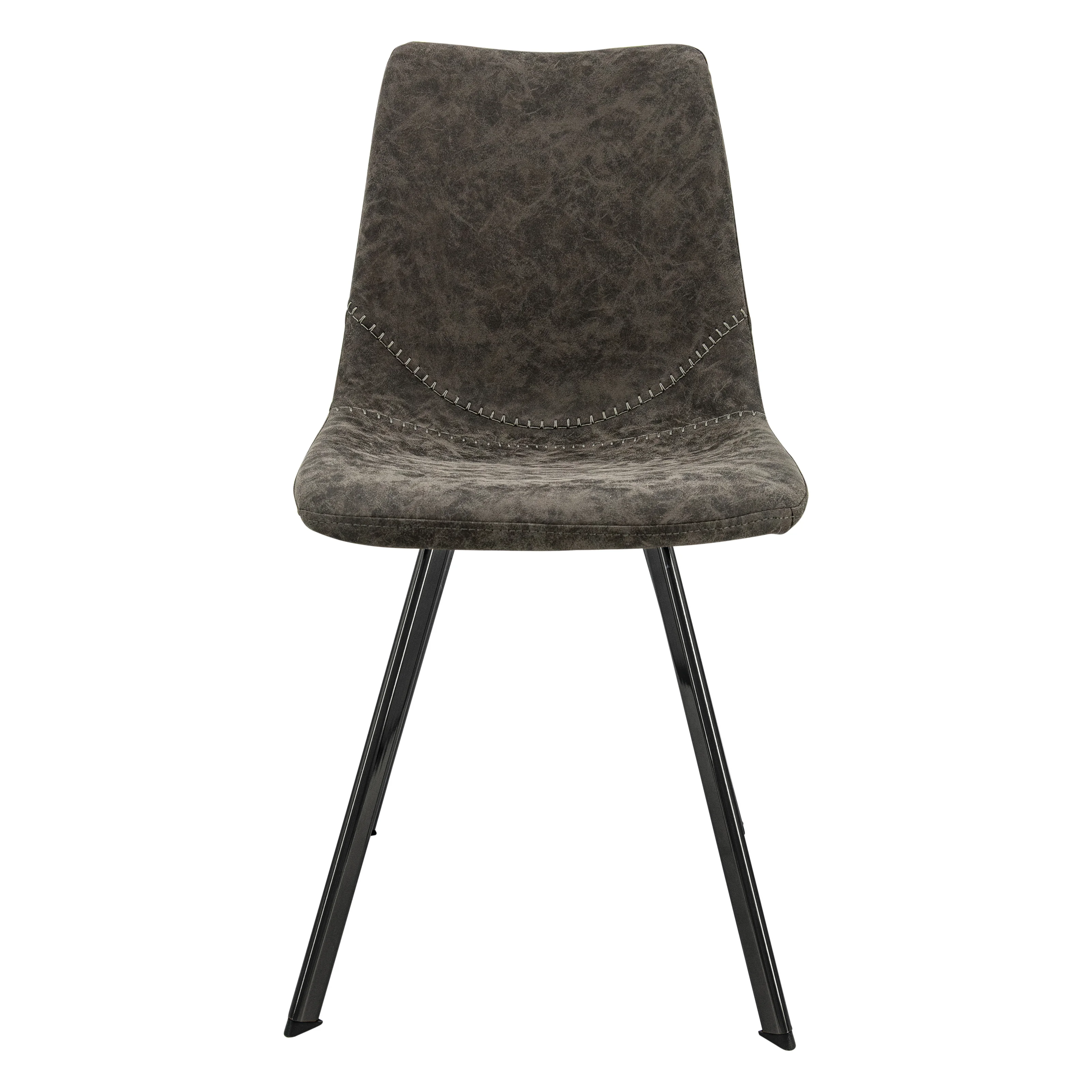 Markley Modern Leather Dining Chair With Metal Legs