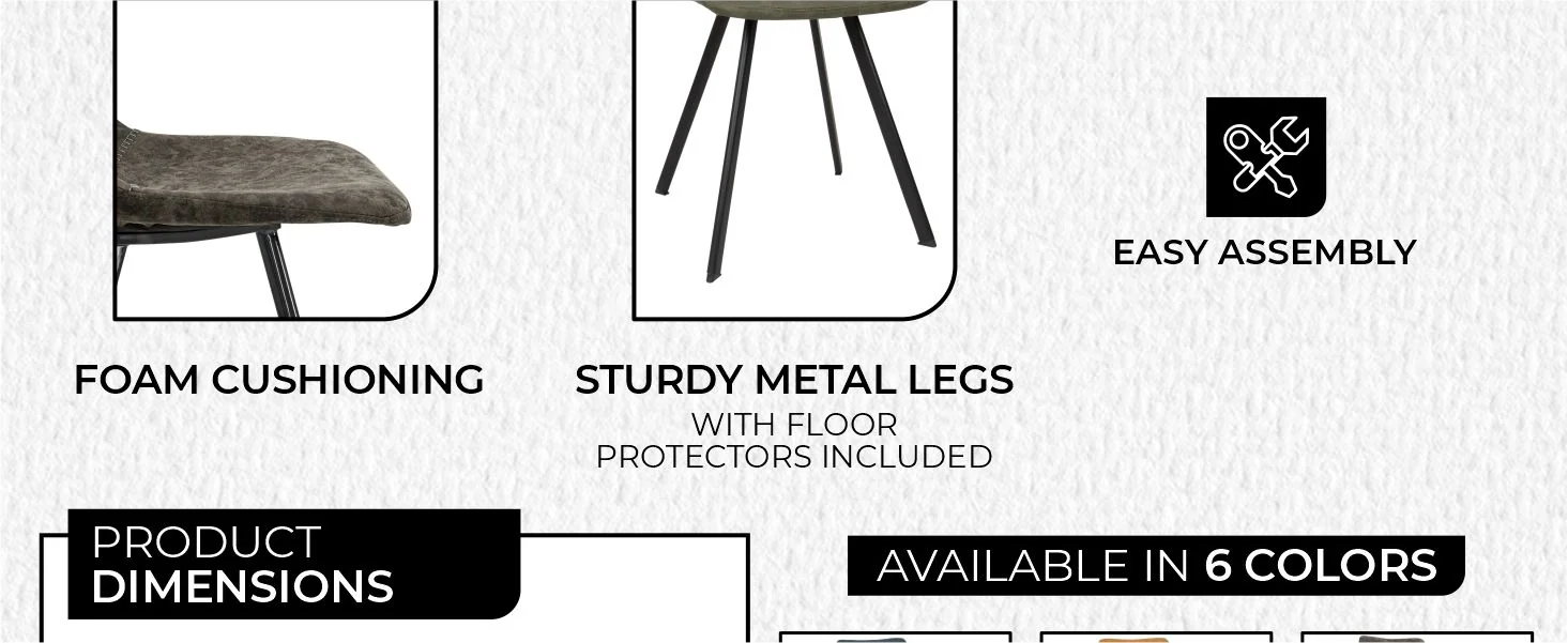 Markley Modern Leather Dining Chair With Metal Legs