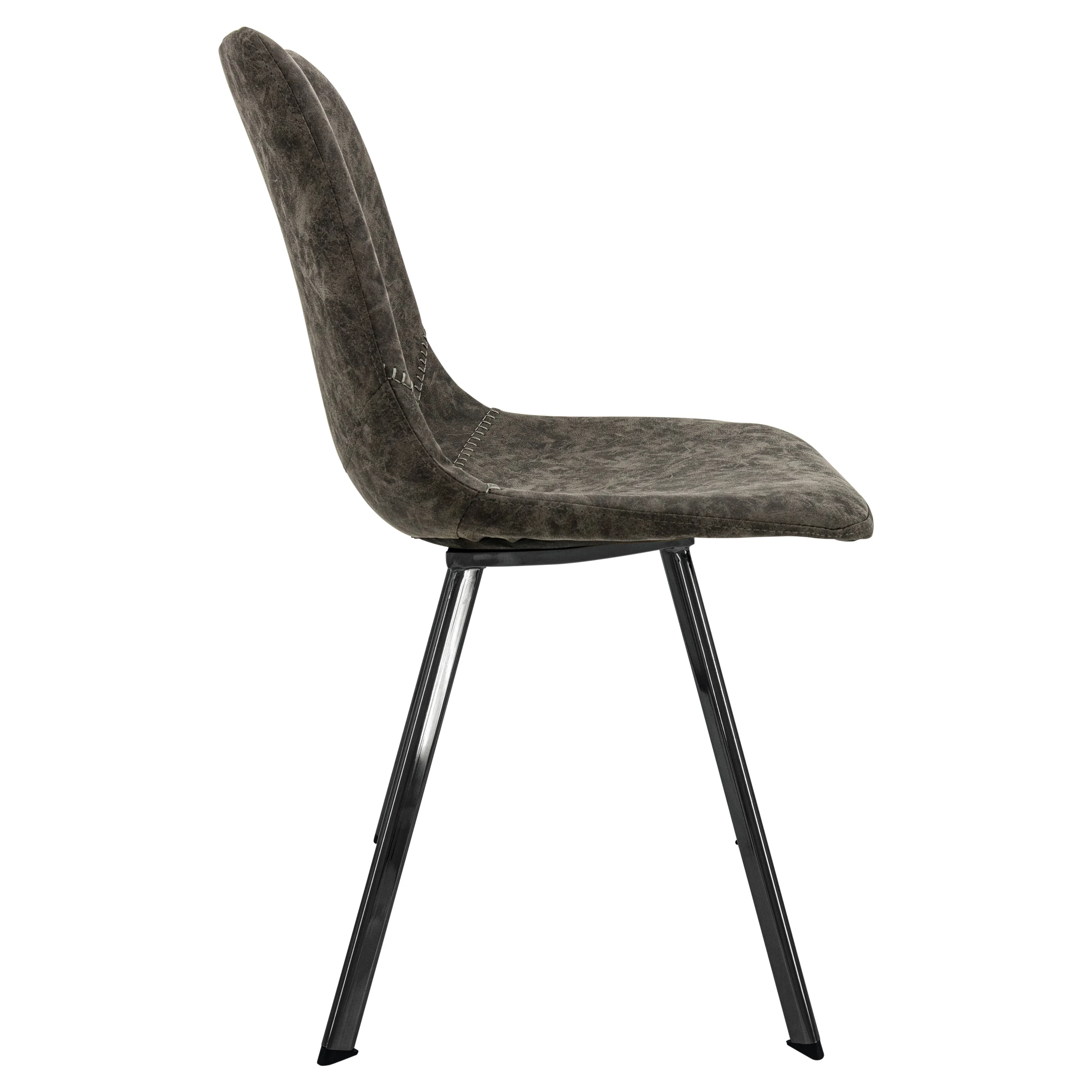 Markley Modern Leather Dining Chair With Metal Legs