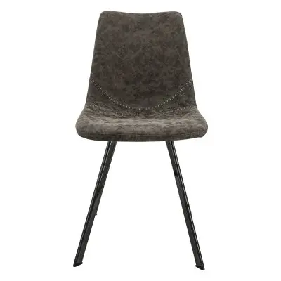 Markley Modern Leather Dining Chair With Metal Legs Set of 2