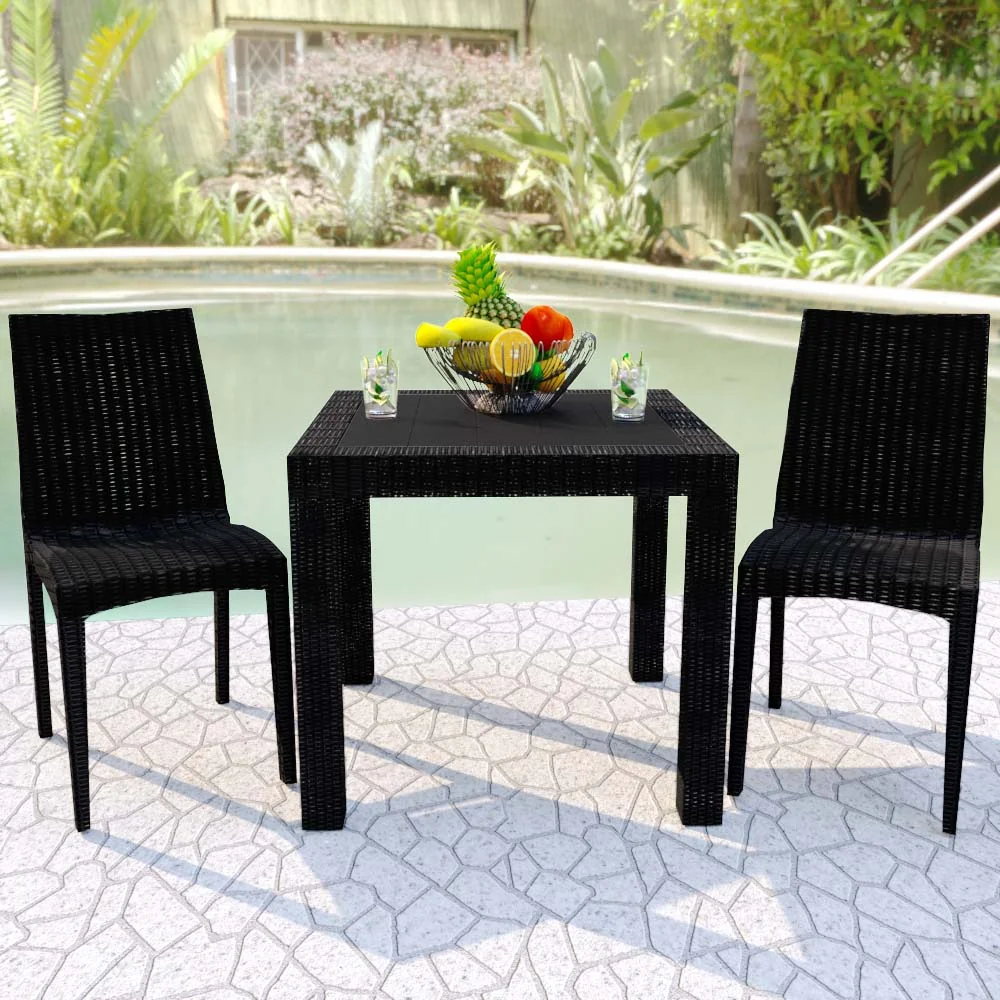 Weave Mace Indoor/Outdoor Dining Chair (Armless), Set of 2