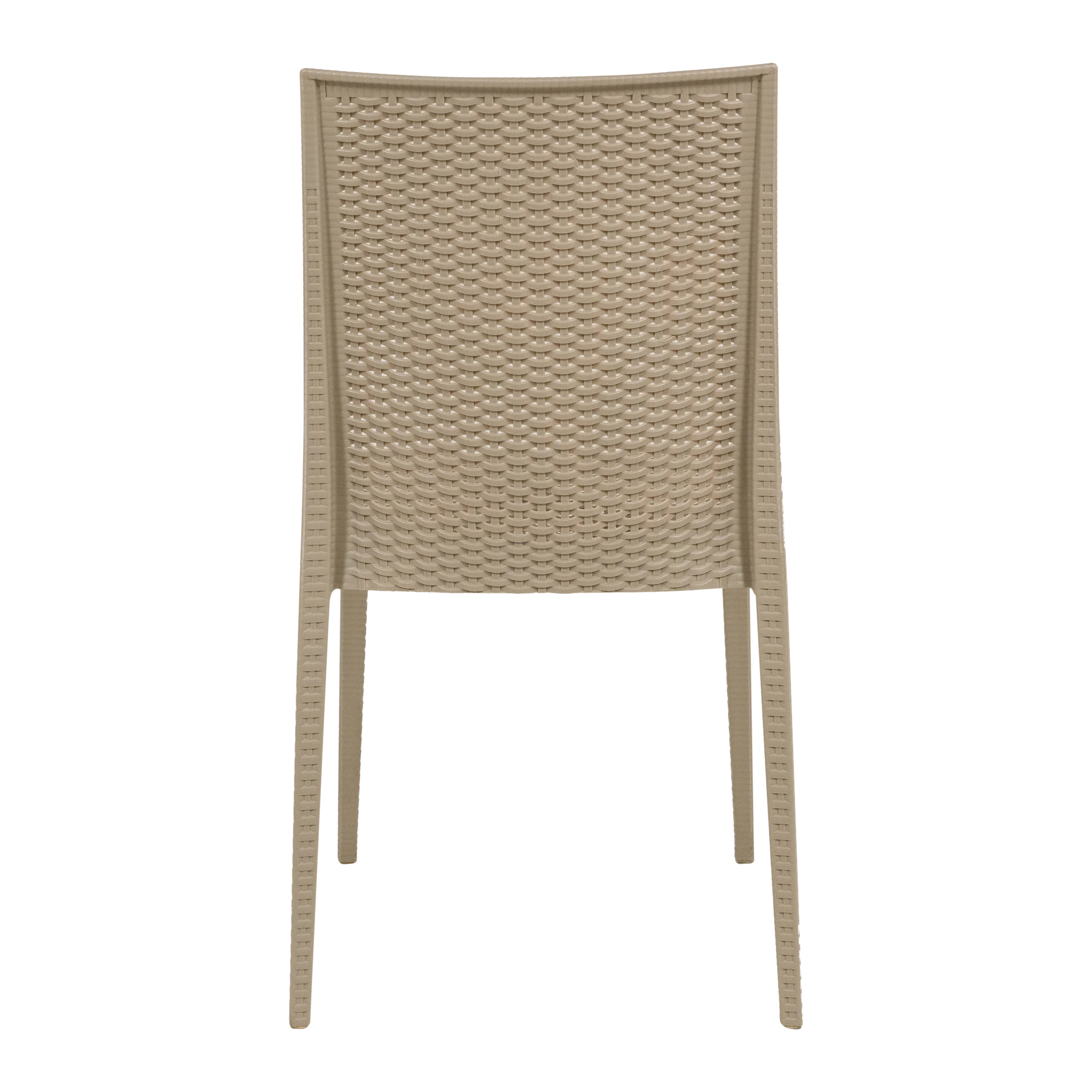 Weave Mace Indoor/Outdoor Armless Dining Chair in Taupe