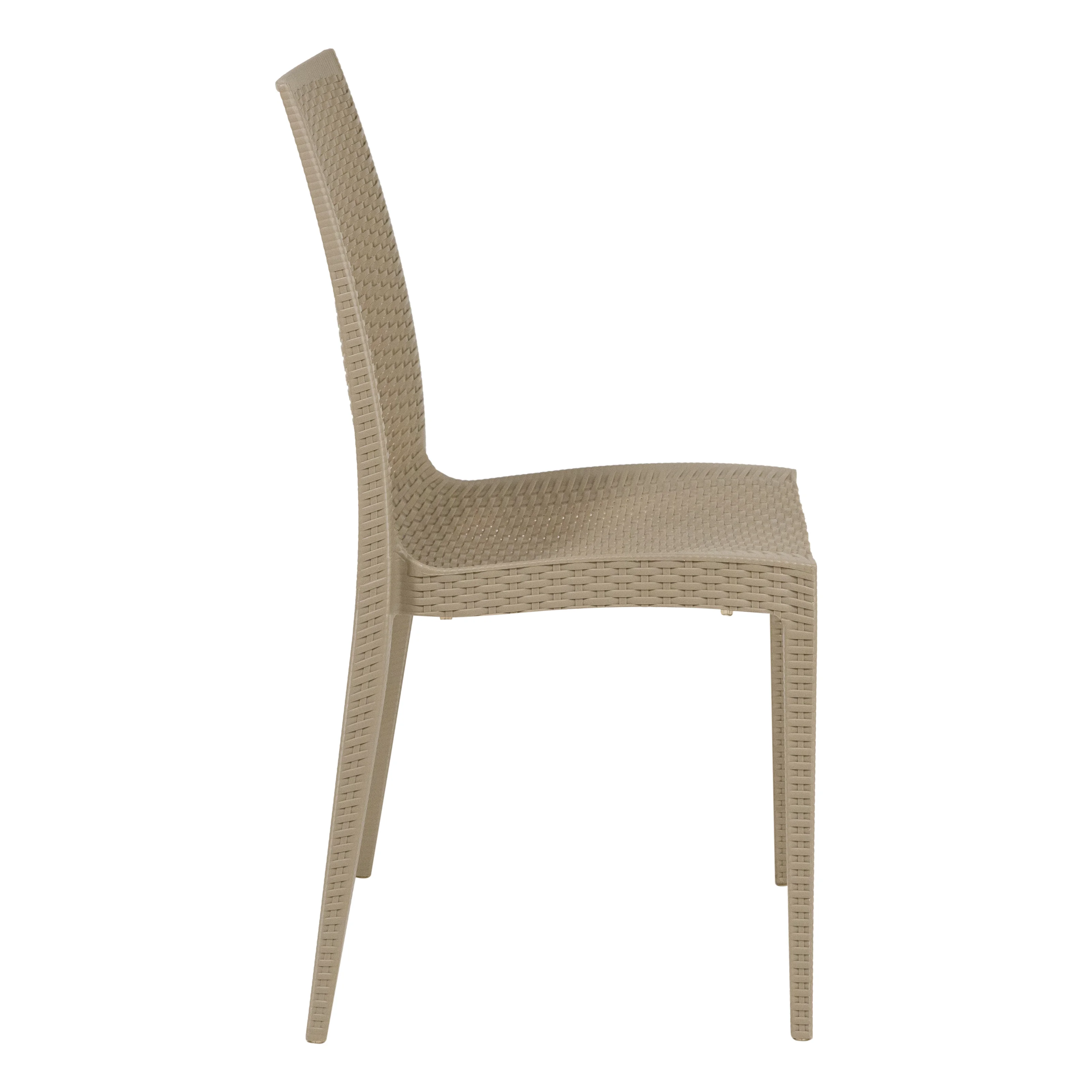 Weave Mace Indoor/Outdoor Armless Dining Chair in Taupe