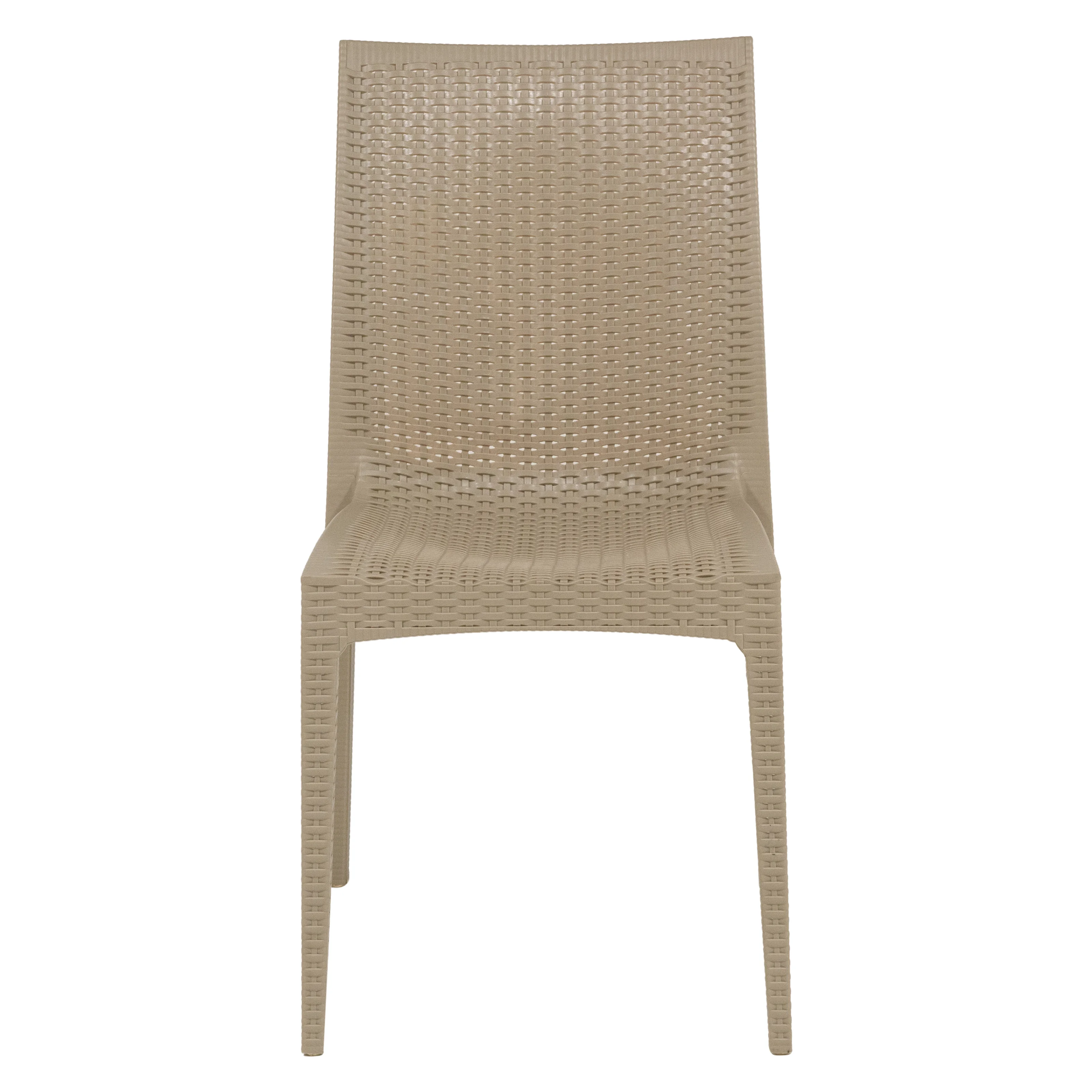 Weave Mace Indoor/Outdoor Armless Dining Chair in Taupe