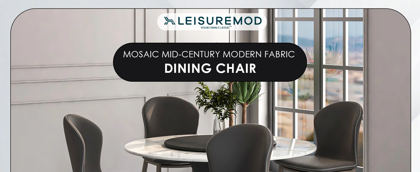 Mosaic Collection Modern Dining Chair in Charcoal Fabric