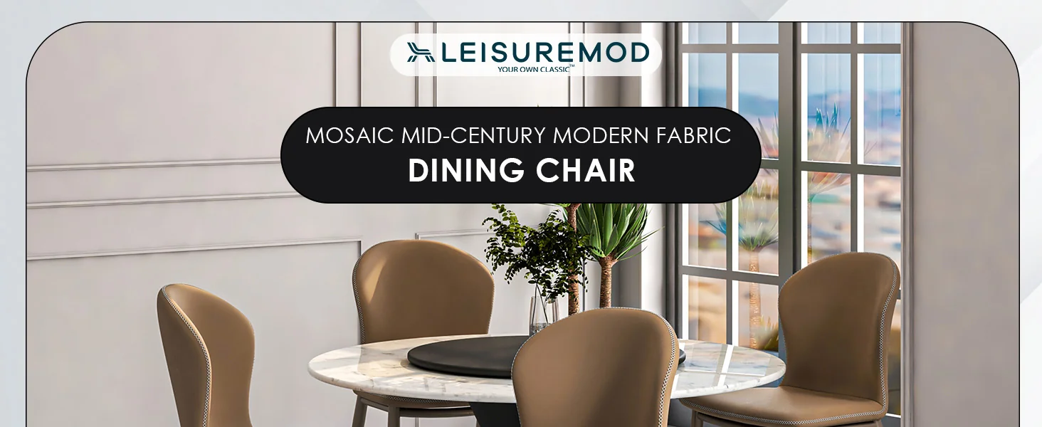 Mosaic Collection Modern Dining Chair in Light Brown Fabric