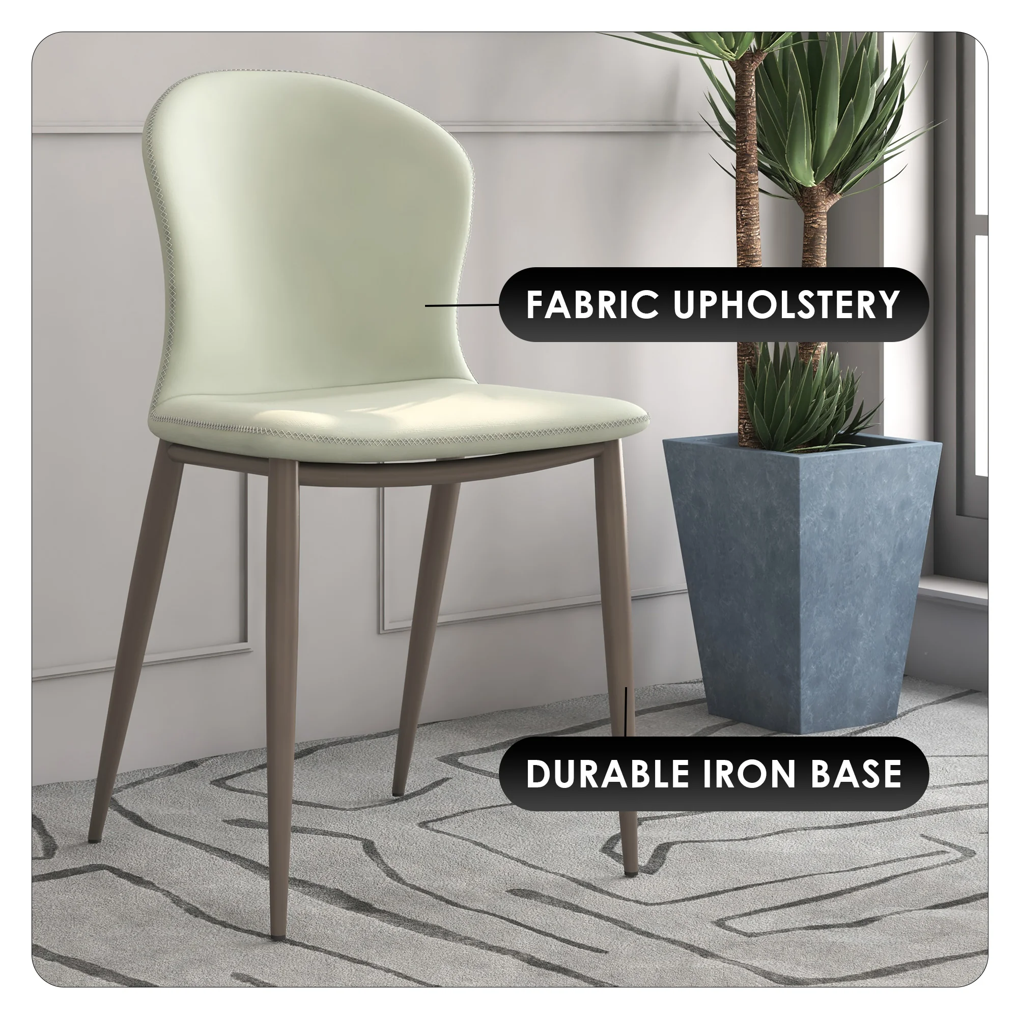 Mosaic Collection Modern Dining Chair in Light Grey