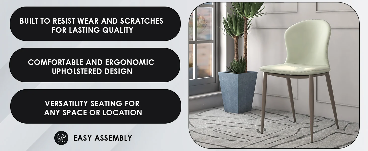 Mosaic Collection Modern Dining Chair in Light Grey - Set of 2