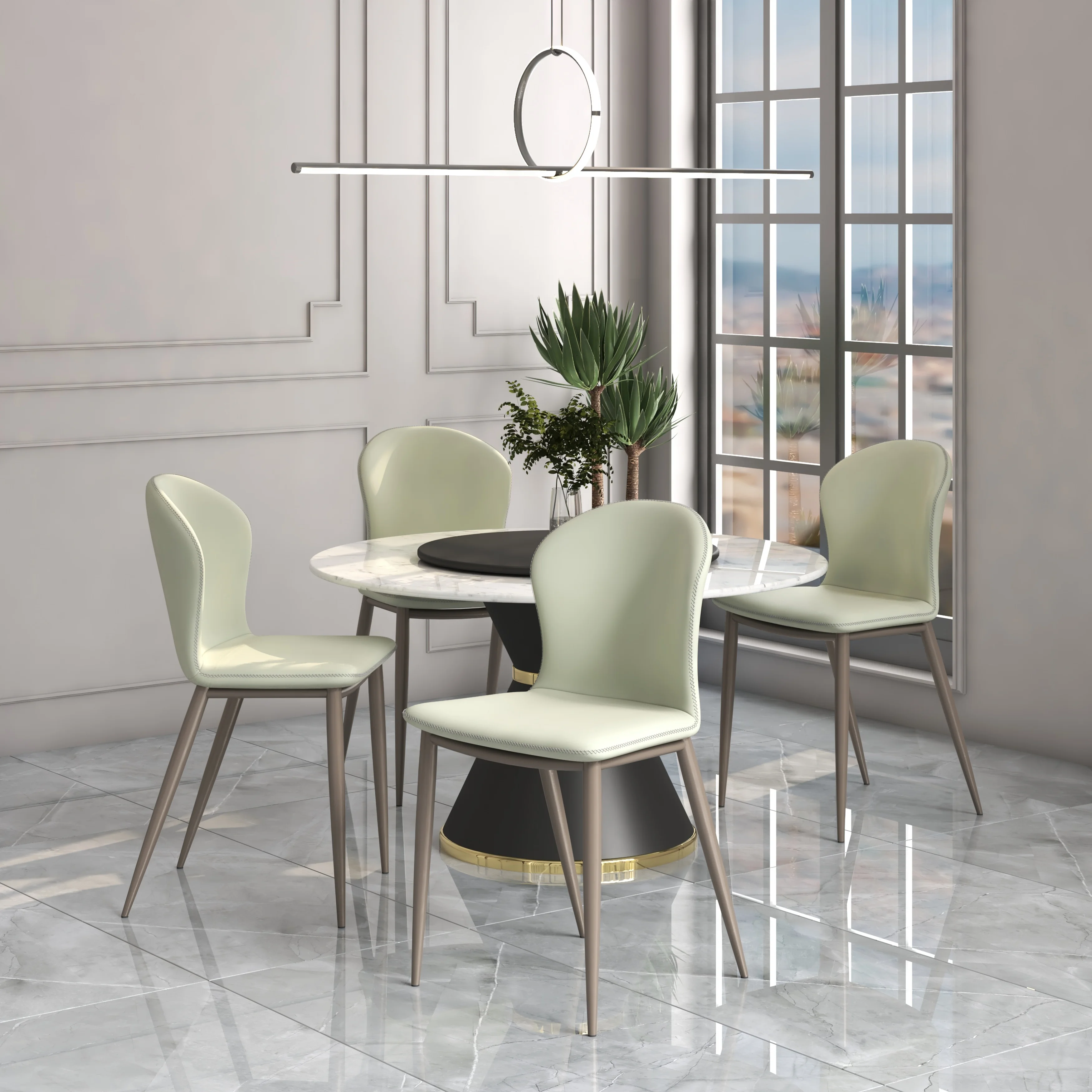 Mosaic Collection Modern Dining Chair in Light Grey - Set of 2