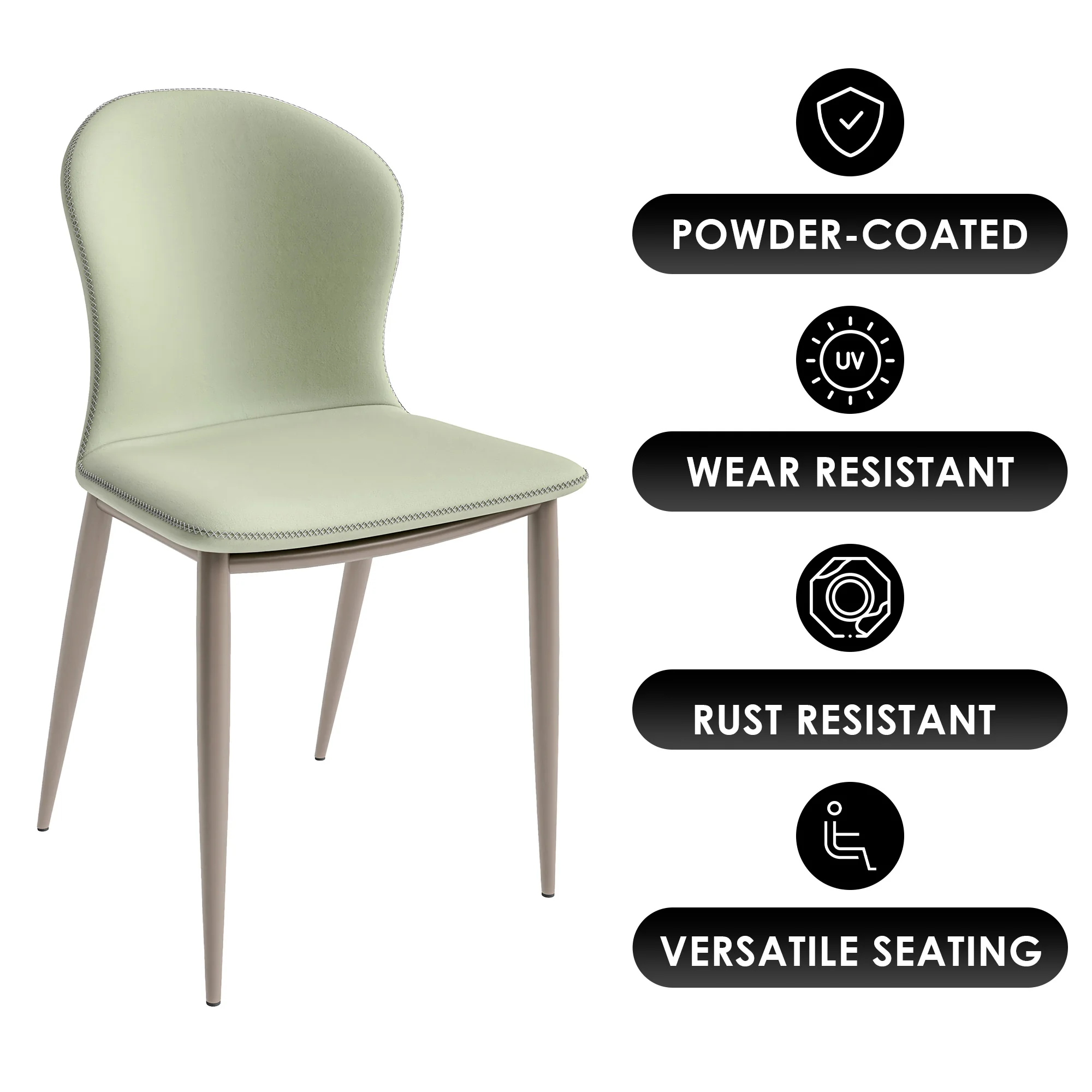 Mosaic Collection Modern Dining Chair in Light Grey - Set of 4