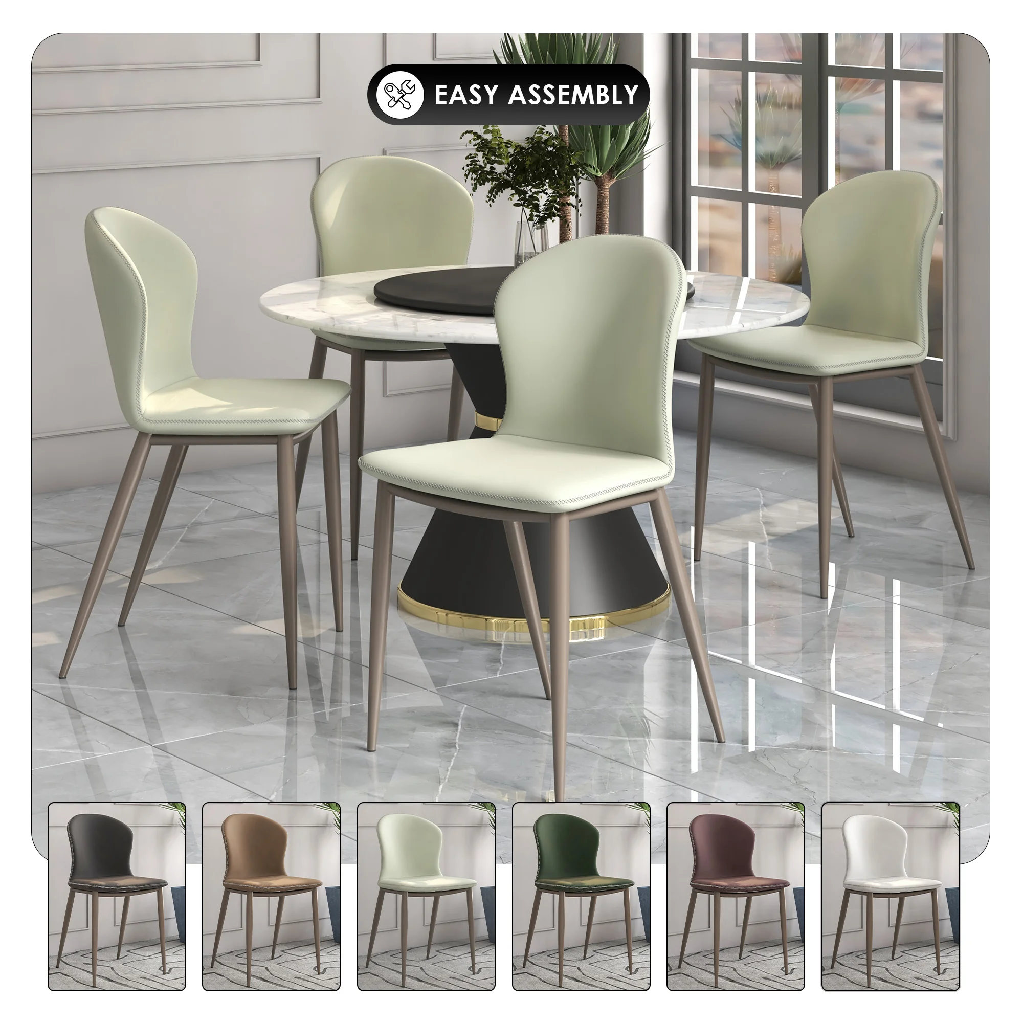 Mosaic Collection Modern Dining Chair in Light Grey - Set of 4